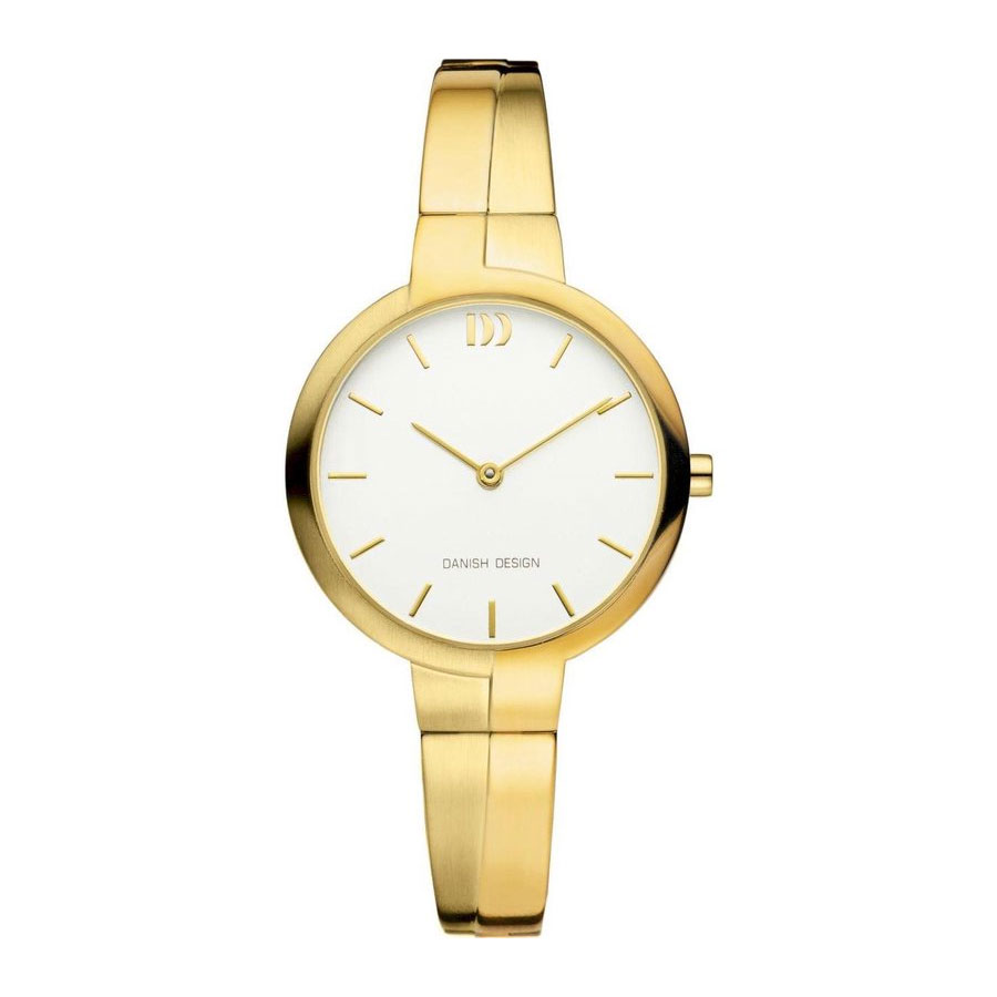 Materiaal band: Staal met gouden coating
Diameter kast:  32 mm
Dikte kast: 7 mm
Waterdichtheid: 3 ATM (spatwaterdicht)
Kleuren: Goud, Wit
Soort glas: Mineraalglas
Type sluiting: Klapsluiting
Garantie: 2 jaar