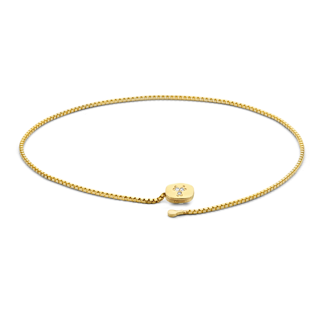 C'est moi jewels forever locked gouden armband ovaal diamant 17cm CMB801Y585-17