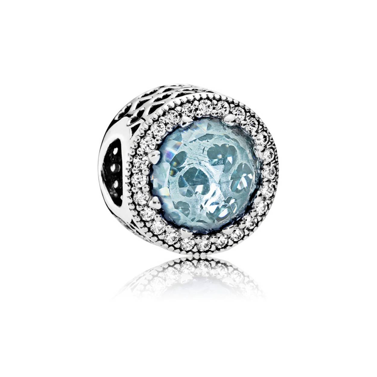 Pandora charm zilver radiant muntgroen