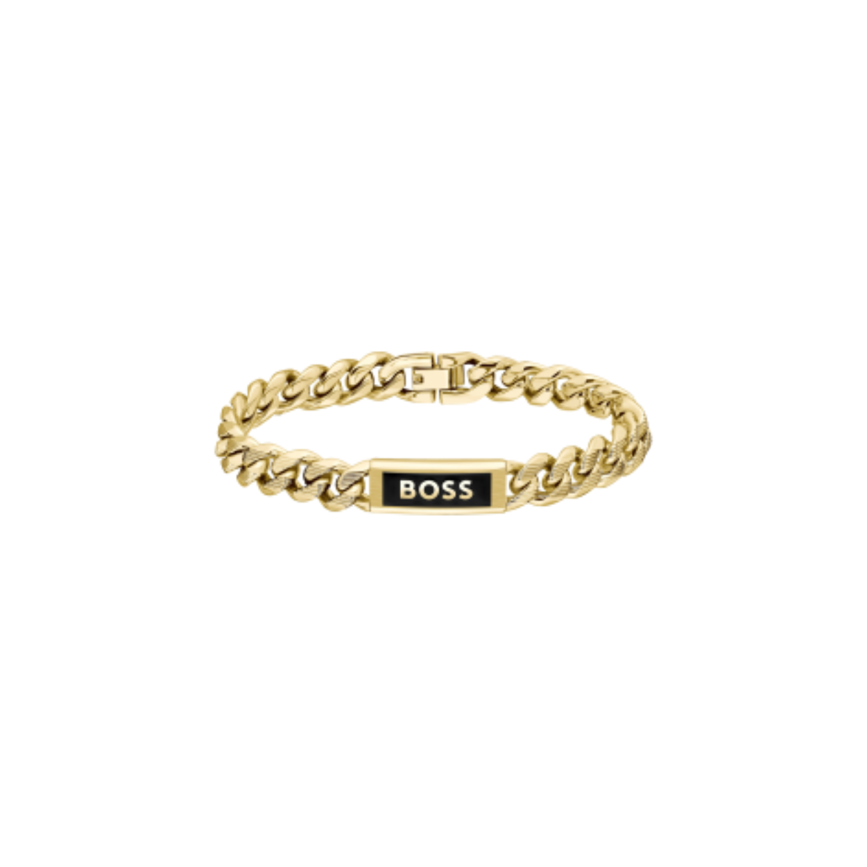 Armband van Boss in plaque met gourmet schakel op  19 cm
