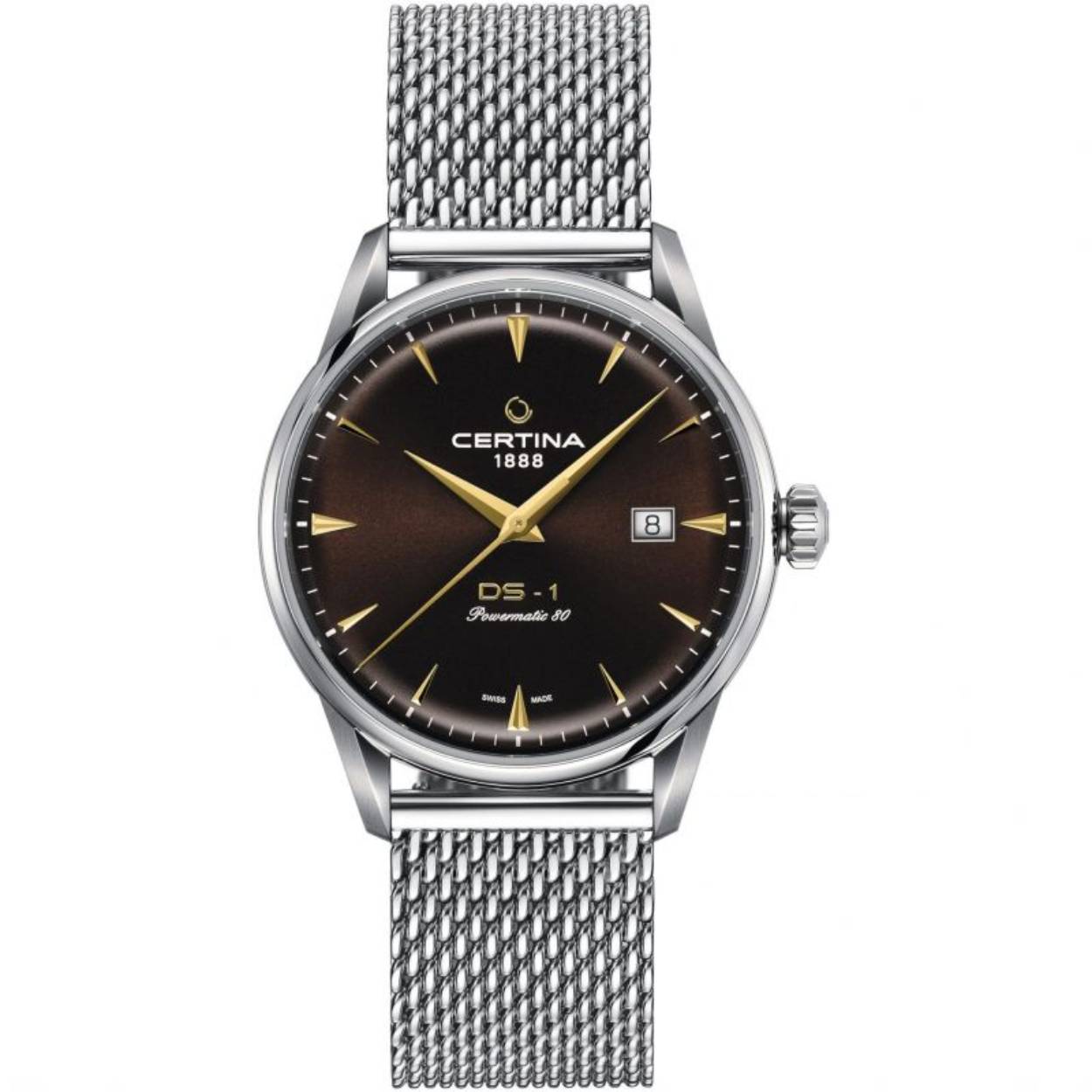Certina DS-1 automaat met milanese en lederen horlogeband. powermatic 80.651