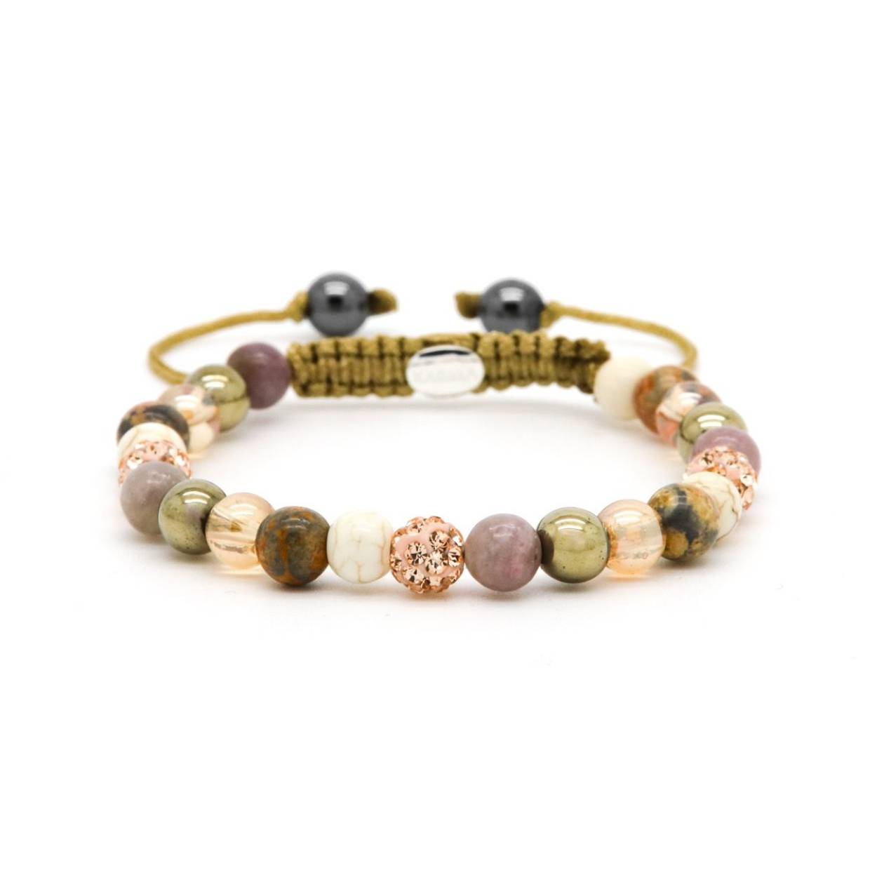 Karma armband, Spiral Sun Tan XS (Rosegold crystal)