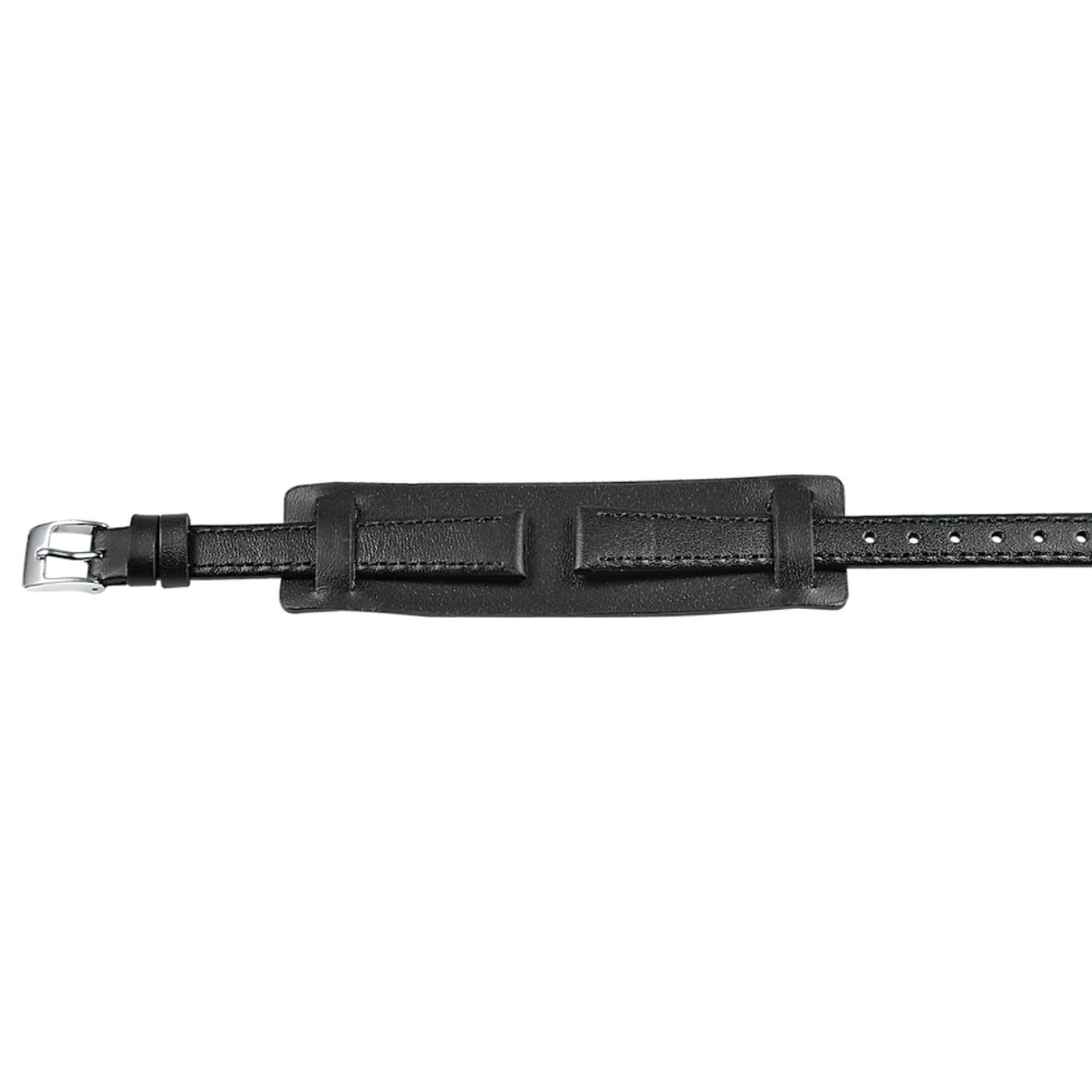 Horlogeband leder 12mm zwart leer met onderstuk