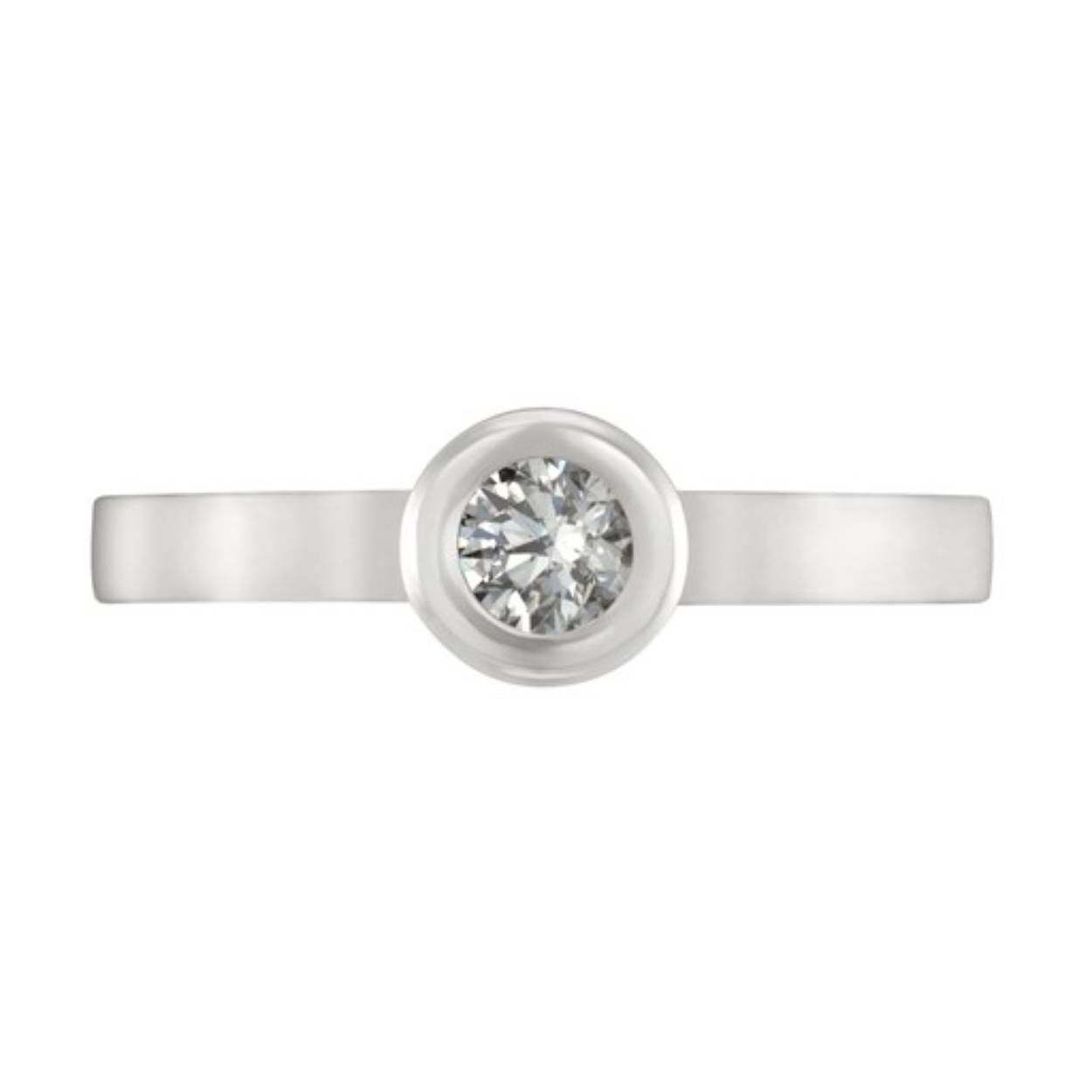 Aller Spanninga witgouden ring met briljant