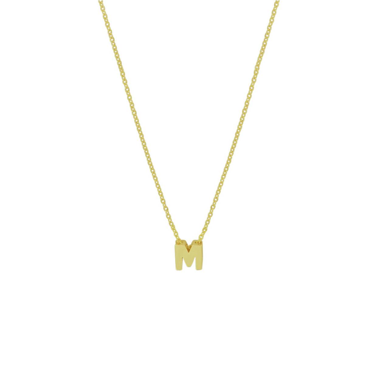 Gouden Collier met Hanger Letter M met 0.01 ct