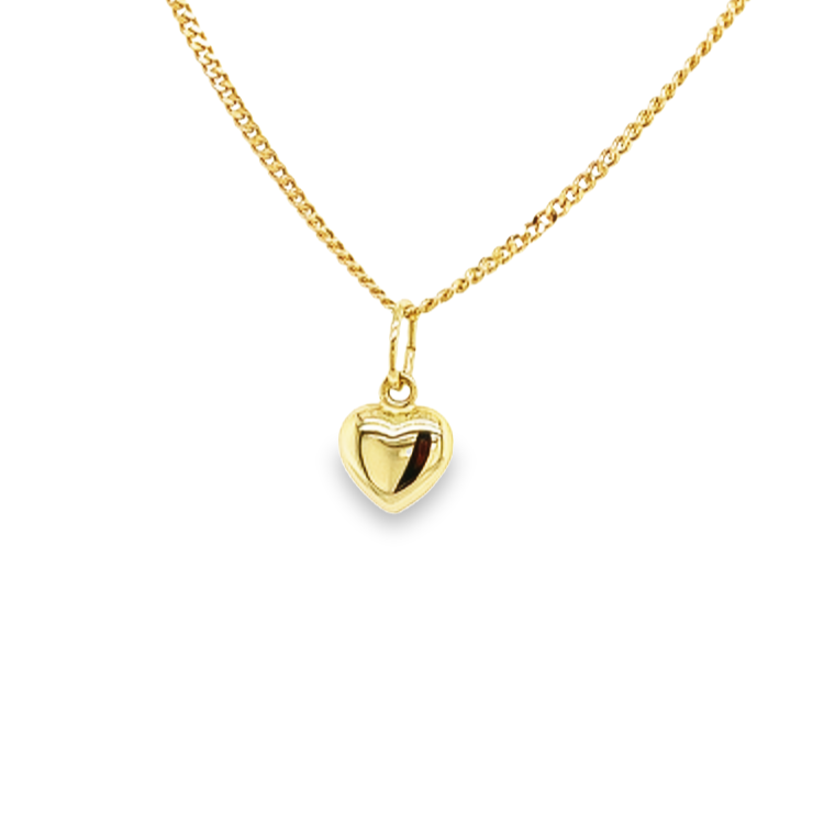14k geelgouden hanger in vorm van een hart
De hanger is exclusief collier