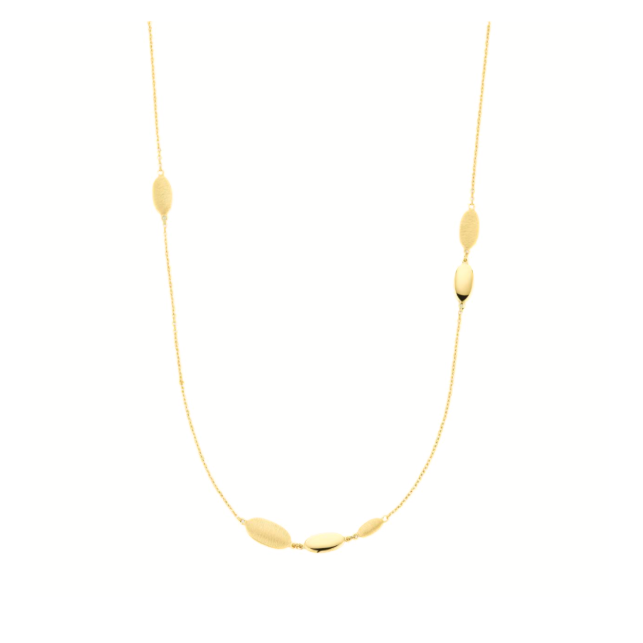 Femme Adorée Geelgouden collier met matte en blinkende elementen