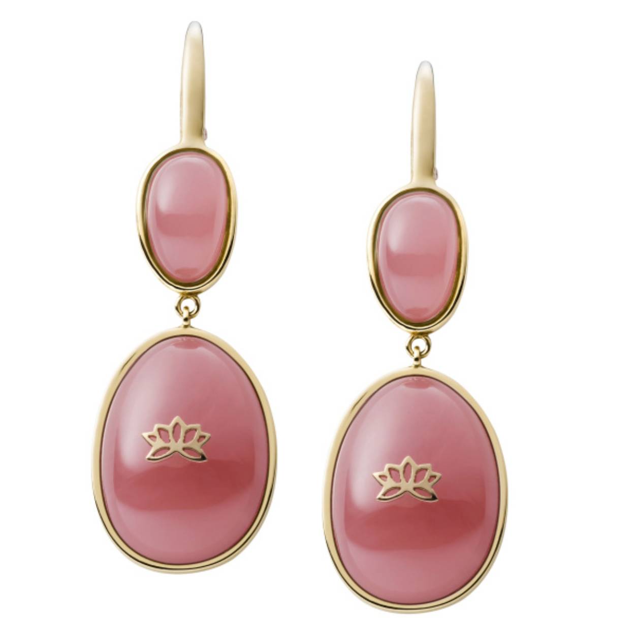 GOLD PLATED PURPLE DROP OORHANGERS VAN FOSSIL
