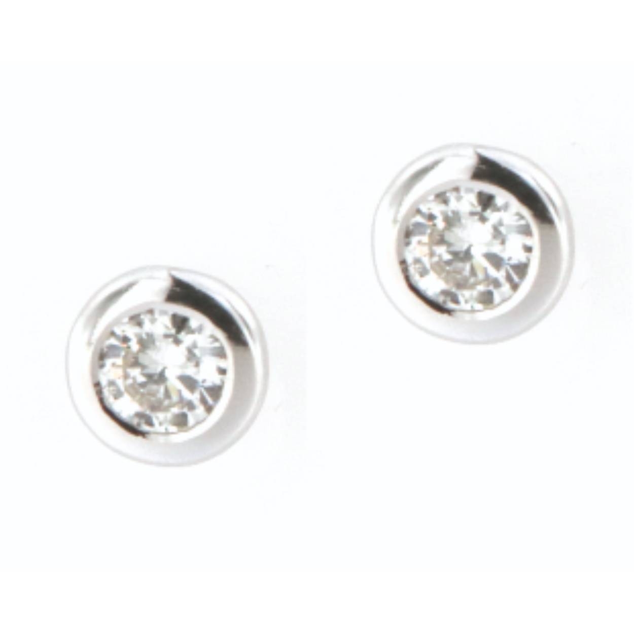 oorbellen in wit goud met briljant 0.34ct