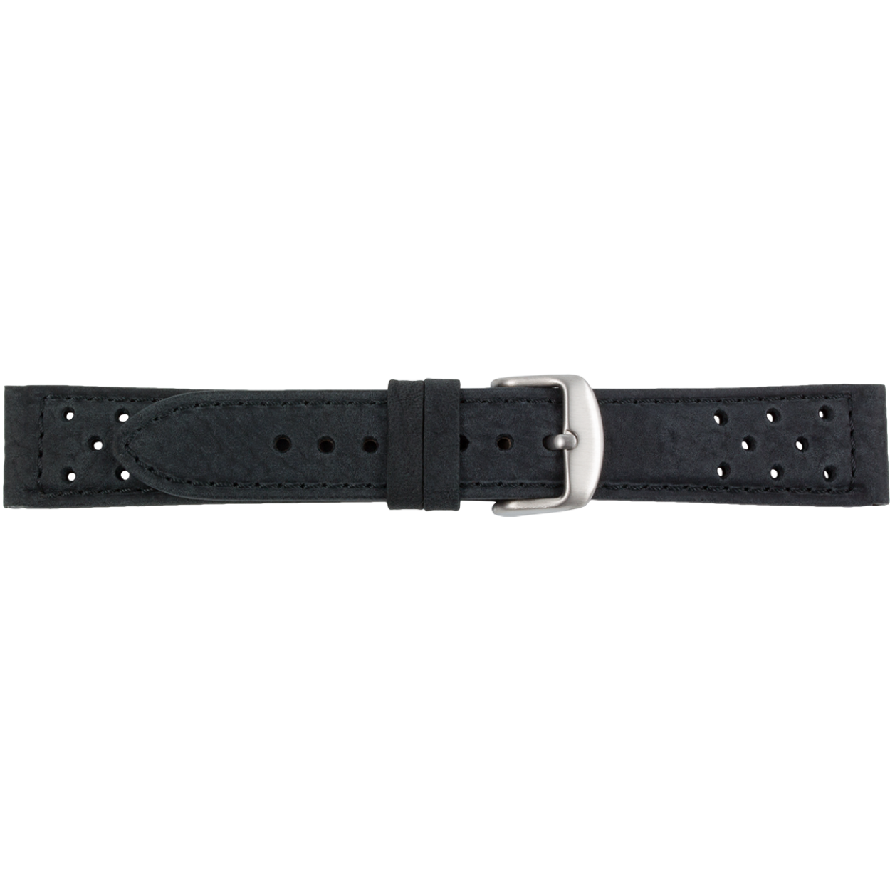 Horlogeband zwart leer