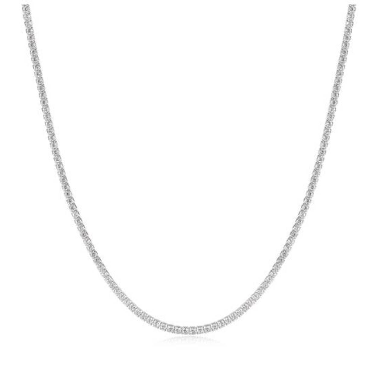 Zilveren ketting met zirkoon
lengte 43 cm