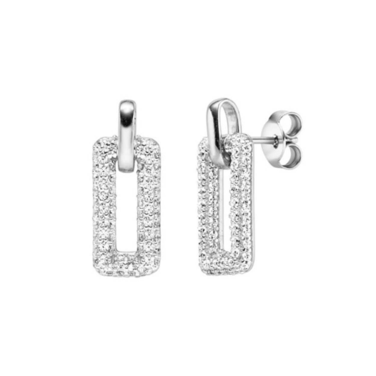Prachtige zilveren oorsieraden met zirkonia. Combineer deze met een bijpassend collier.