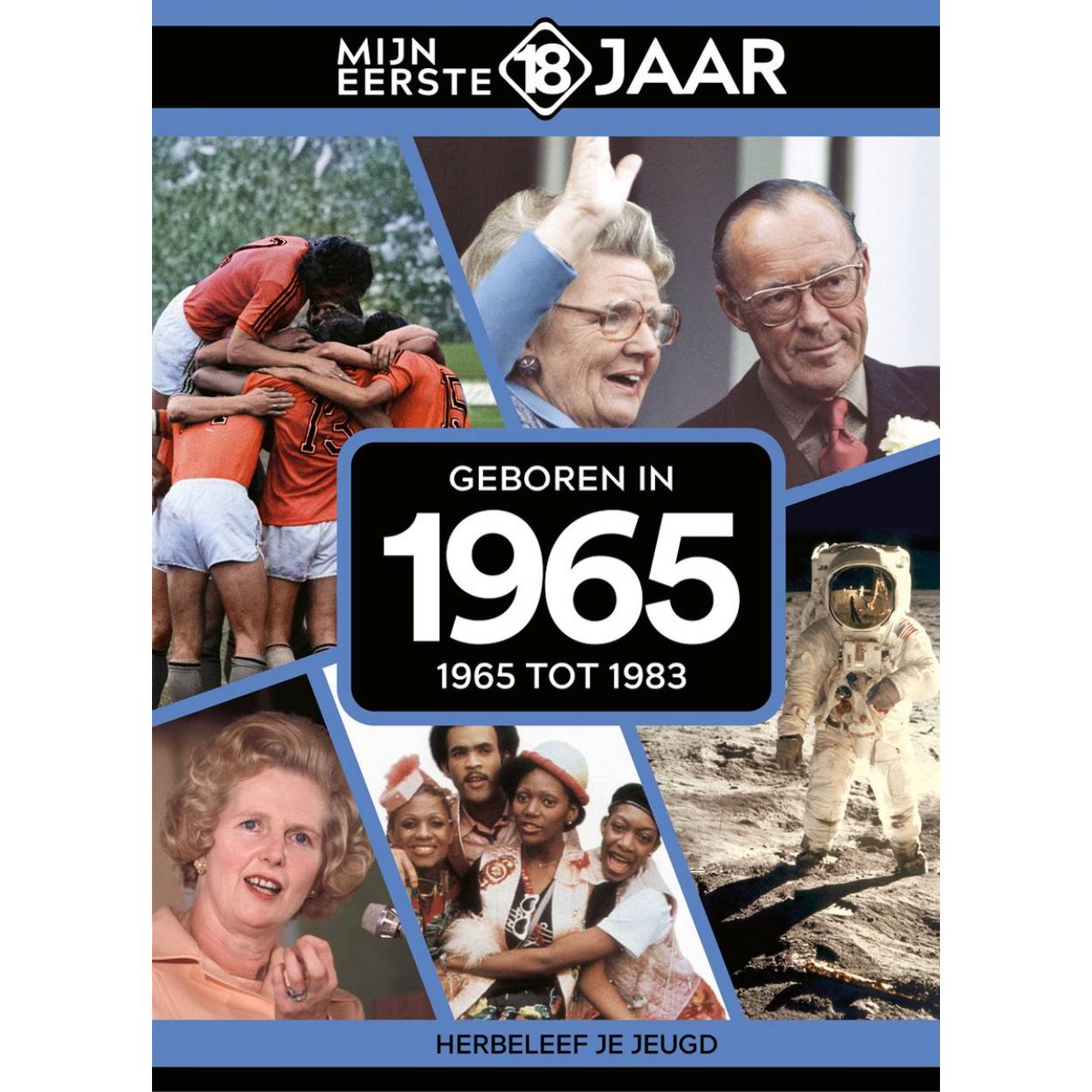 MIJN EERSTE 18 JAAR; GEBOREN IN 1965 De jaren van 1965 tot 1983 Mijn Eerste 18 Jaar is hét boek vol met ‘oh ja!’-momenten. Droom weg bij alle hoogtepunten uit jouw jeugd. Zo beleef je de meest spraakmakende momenten uit de eerste 18 jaar van jouw leven opnieuw. Aan welke hits, films en tv-programma’s heb je mooie herinneringen? Hoe was de mode toen, het straatbeeld en de rages? Welke sporthelden zijn je bijgebleven? En wat was het nieuws waar iedereen het over had? Mijn Eerste 18 Jaar staat boordevol jeugdsentiment. Met maar liefst 182 pagina’s aan kleurrijke foto’s, anekdotes en iconische beelden uit jouw jonge jaren. Ook hebben we per jaar de grootste hits voor je verzameld. Scan de code en beluister jouw hits. Begin met bladeren en herbeleef je jeugd!