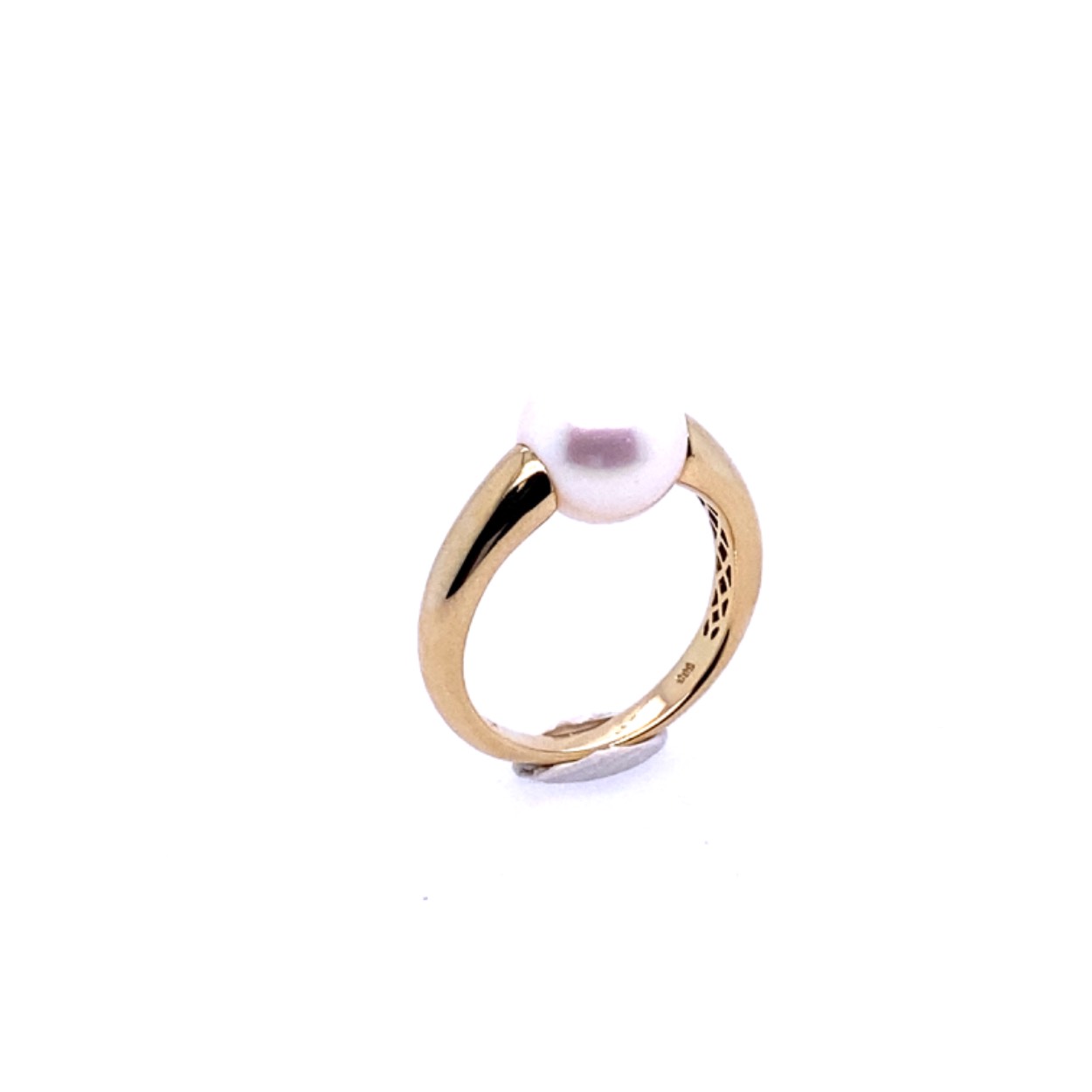 geelgouden ring met 9.5mm zoetwater parel