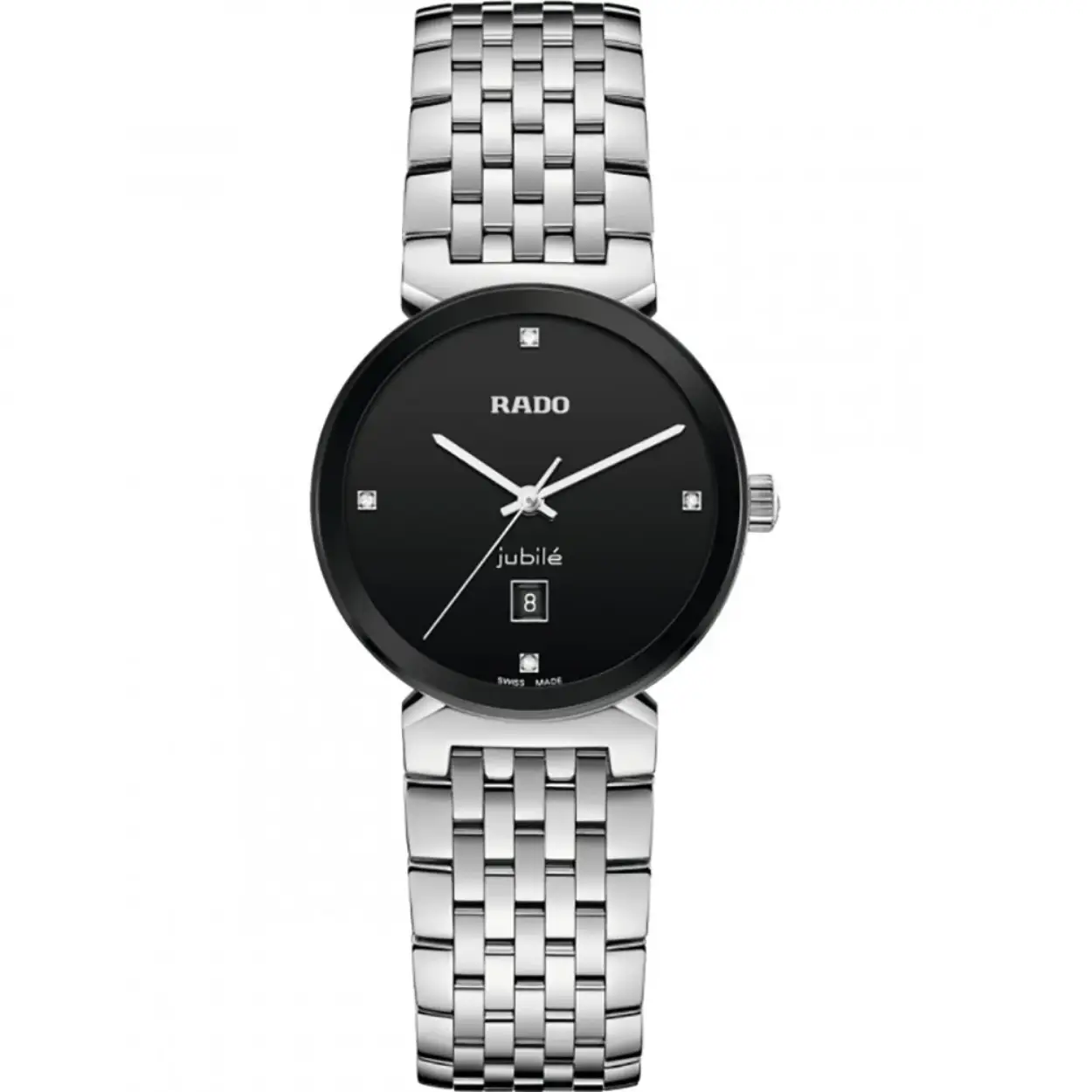 Dit RADO Florence horloge R48913713 bestaat uit een krasbestendig, innovatief RADO edge-to-edge gemetalliseerd saffierglas met roestvrijstalen kast en band. Op de zwarte wijzerplaat schitteren vier diamanten. Het uurwerk wordt aangedreven door een uitermate precies Swiss Made kwartsgangwerk. Dit chique model bestaat ook in een grotere kast (R48912713). Dat maakt deze RADO Florence uitvoering de ideale horloge set voor hem & haar als koppel horloge. Op zoek naar een uniek uurwerk voor het leven? Eens je RADO ervaren hebt, weet geen ander merk je te bekoren. 