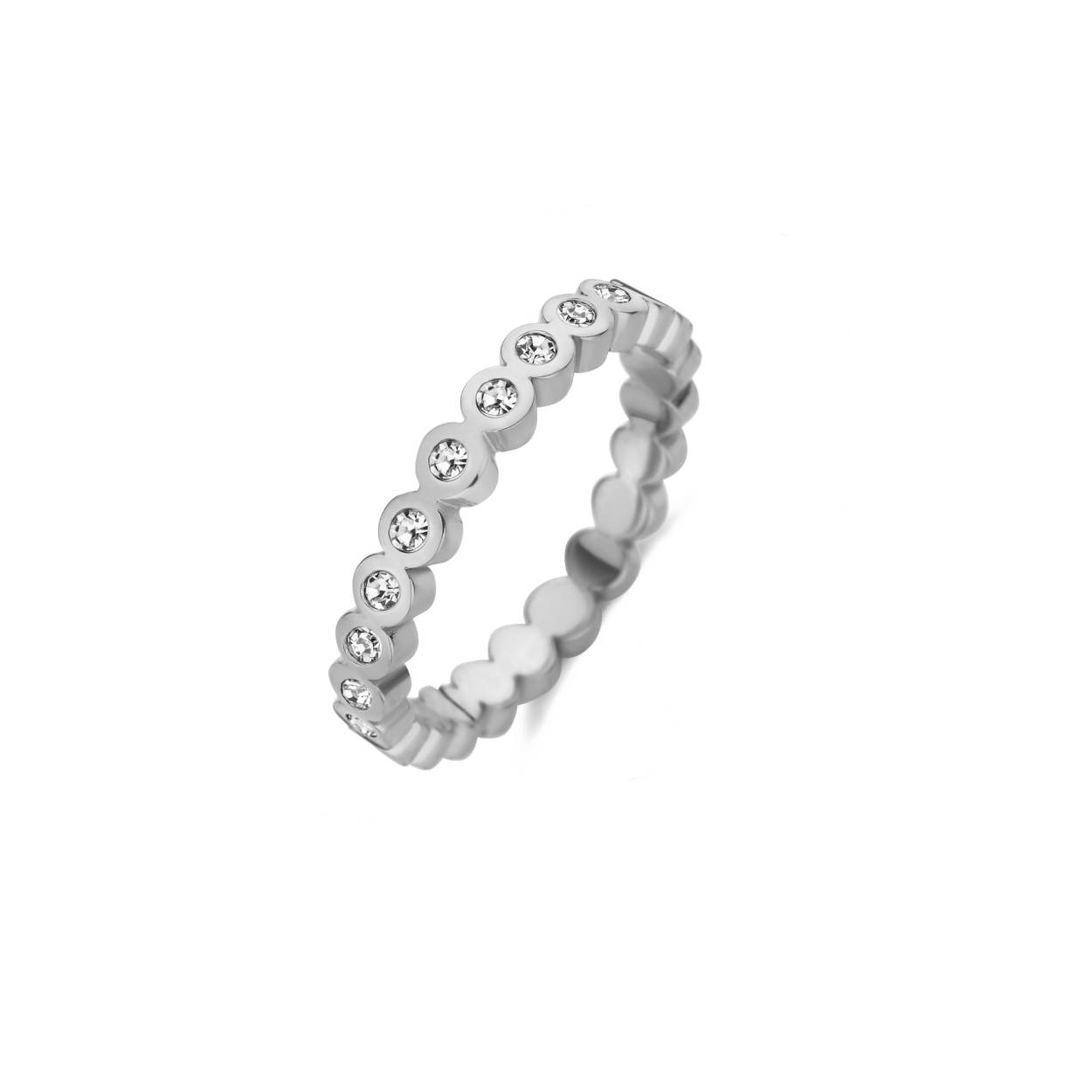 Melano edelstaal Friends wave cr cz ring mt.50
FR31SSCZ