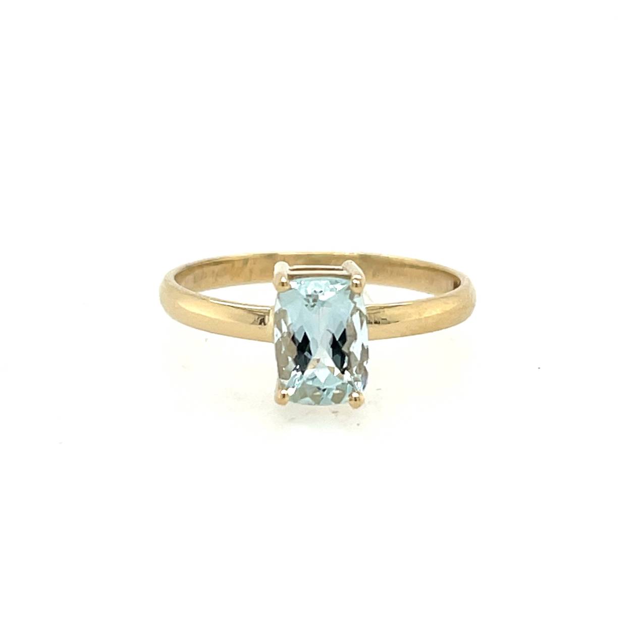 14kt ring met aquamarijn