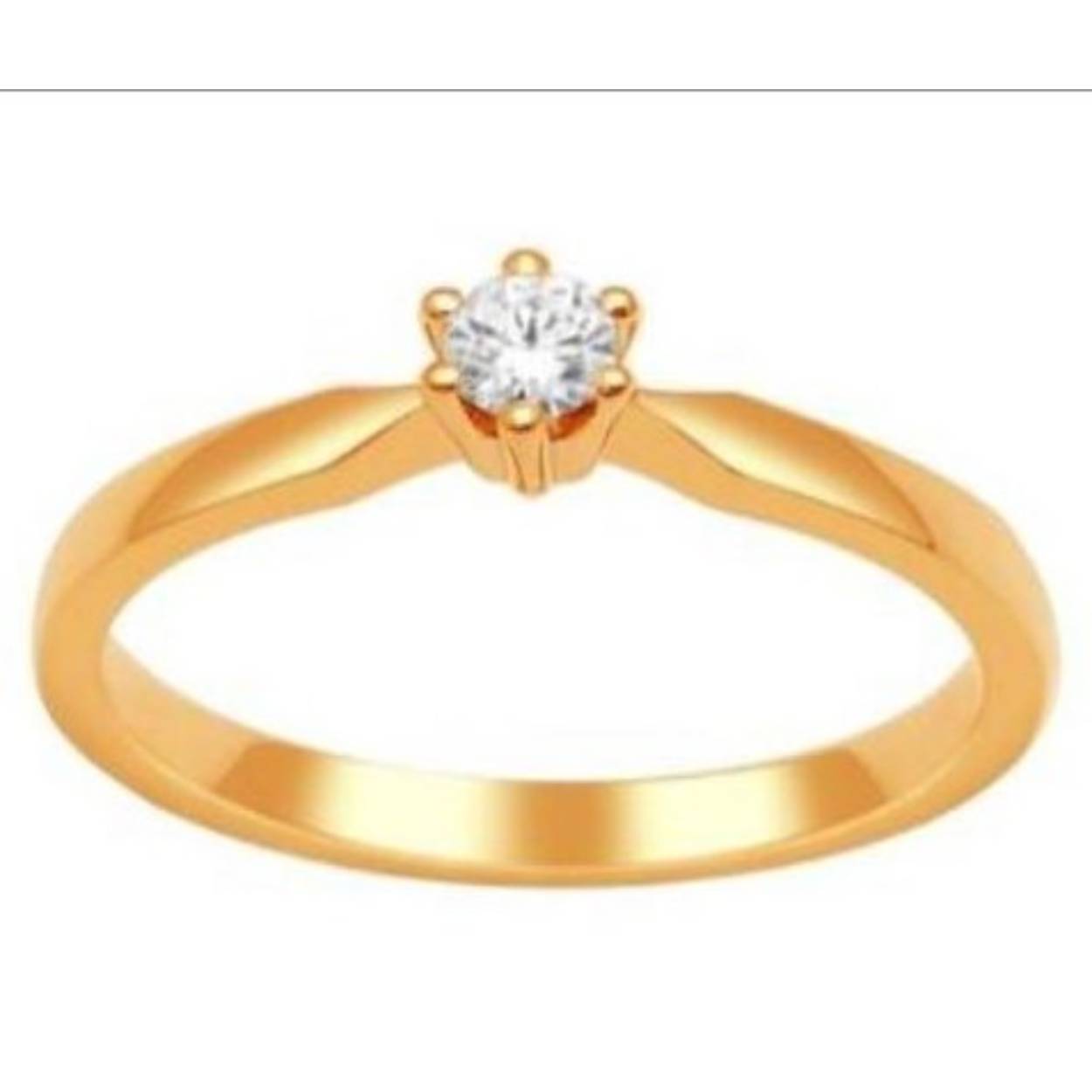 Eclat geelgouden solitair ring Nicole R15 met 0.15crt H-SI