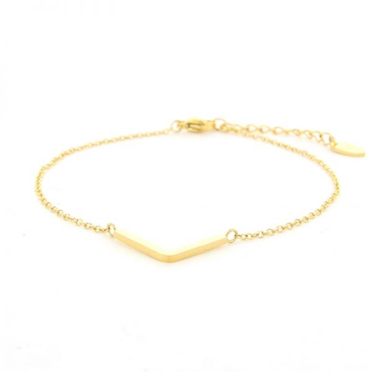 Schakelarmband met element gemaakt van edelstaal.