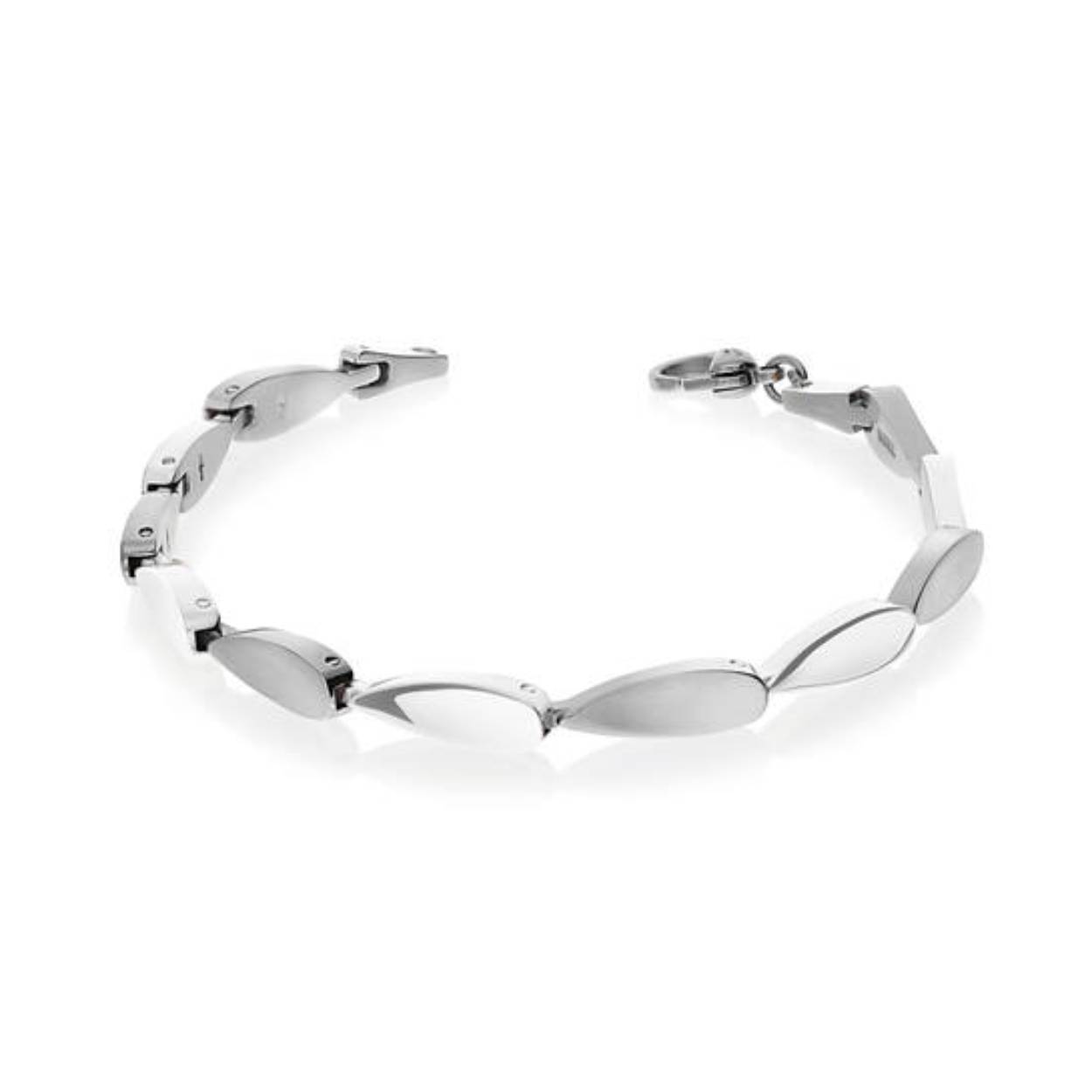 Titanium armband van het merk Boccia, de schakel is mat en glanzend afgewerkt en heeft een druppel vorm. De armband heeft een lengte van 20cm, maar kan worden ingekort.