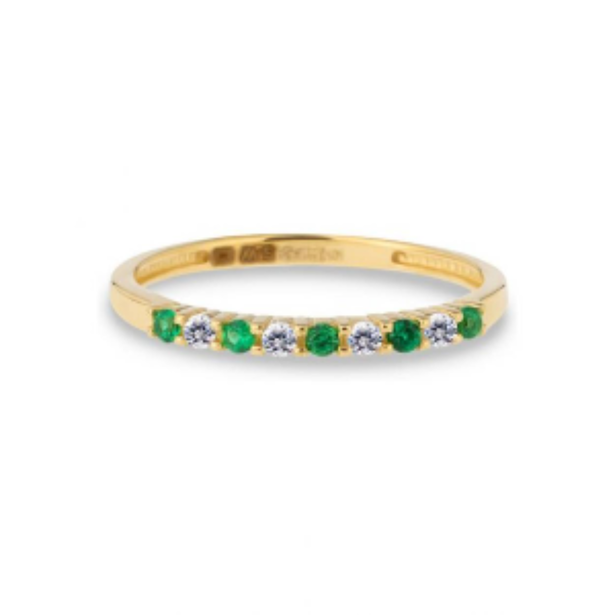 Dit is een ring van het merk Swing Jewels. De kleur van het sieraad is geelgoud. Dit sieraad bevat de edelsteen: zirconia. De kleur van deze edelsteen is: groen.
