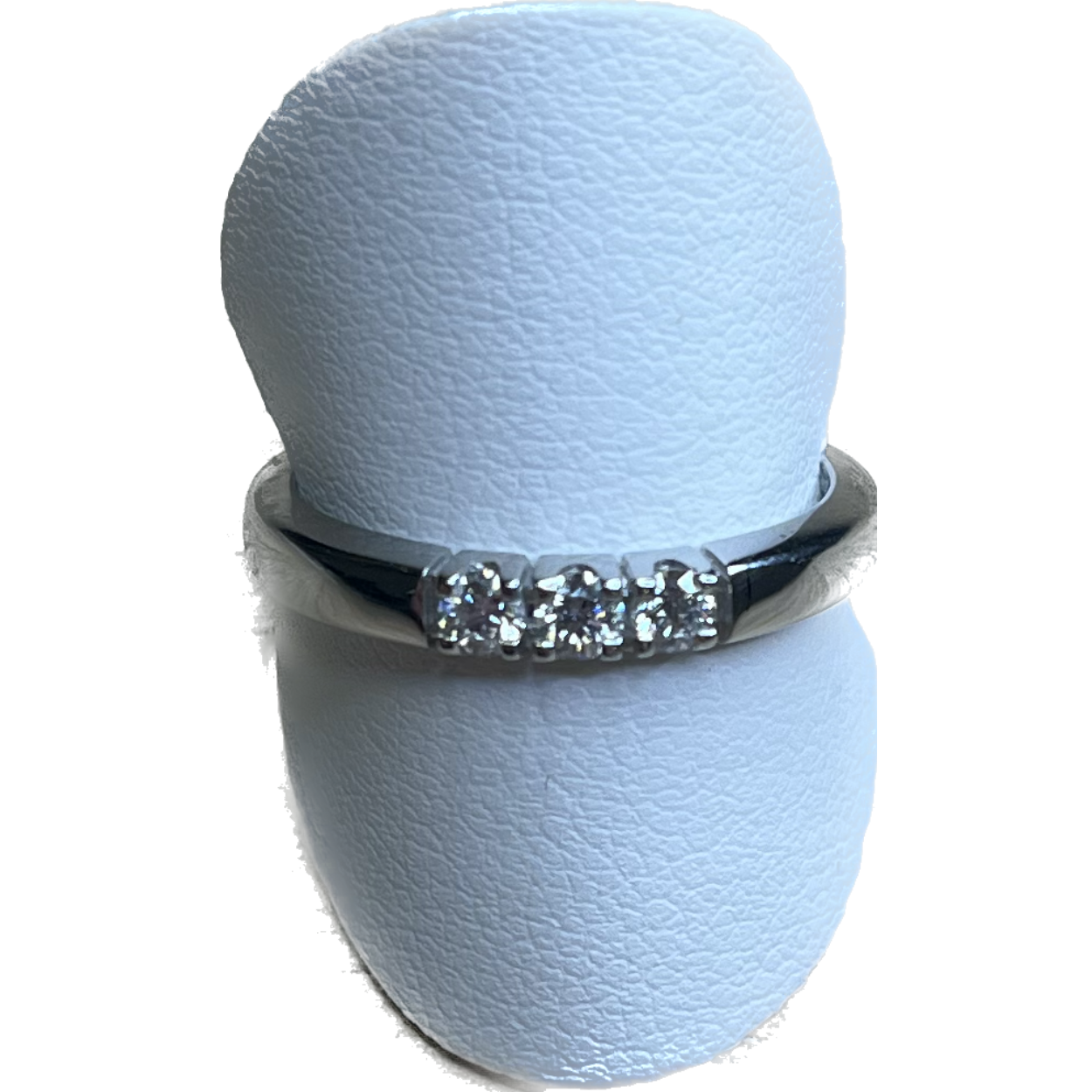 Witgouden memoire ring 3x 0.07crt 