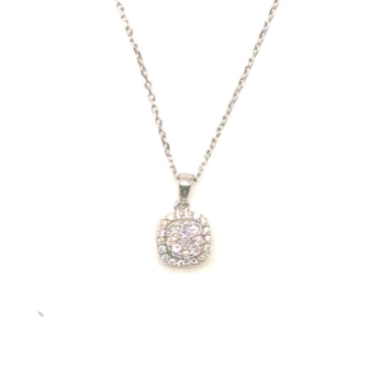 14k witgouden diamanten collier. totaal 0.17 karaat/ F kleur, si. 