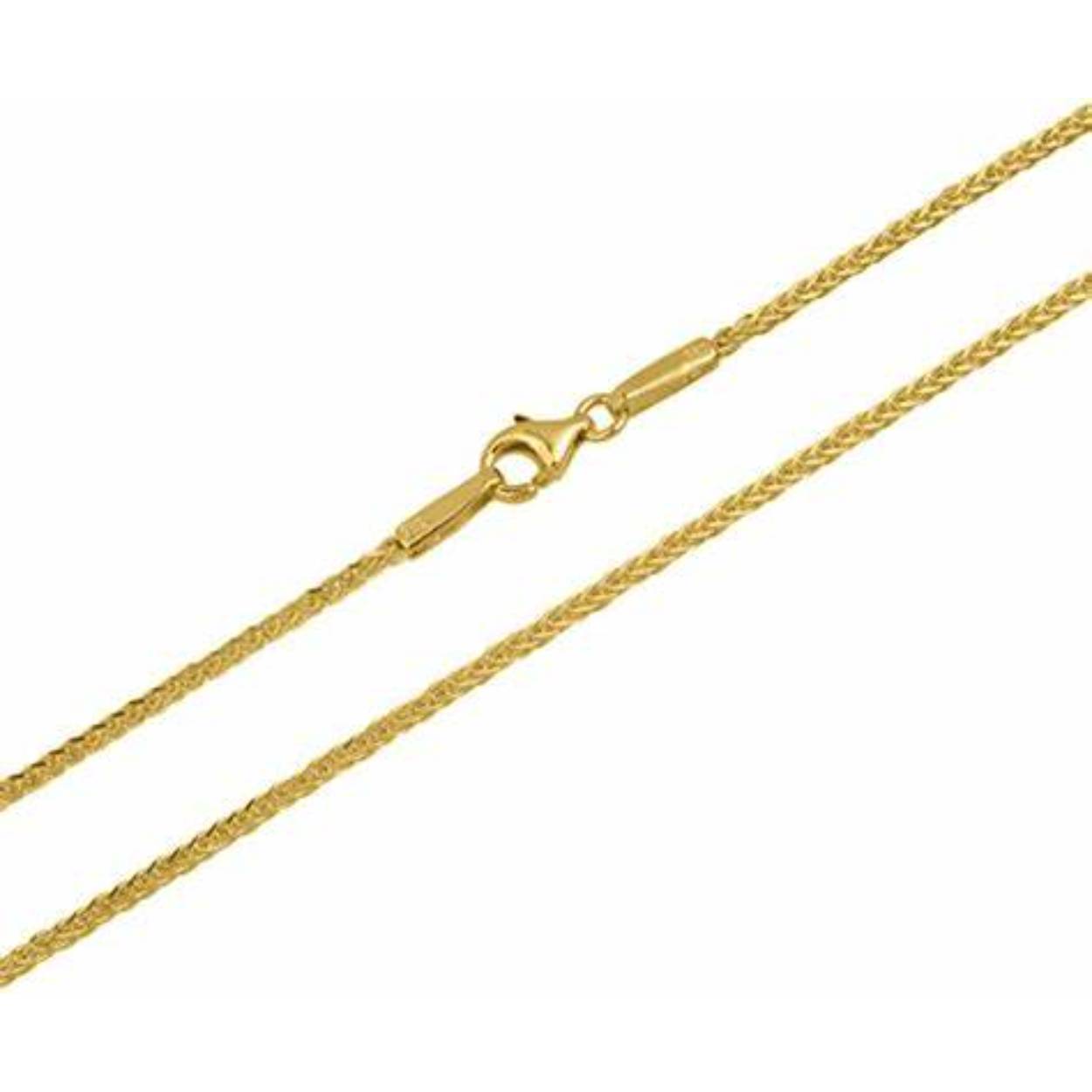 14k geelgouden geslepen zopf schakelcollier met karabijnsluiting, dikte 1.4mm en op 50cm lengte