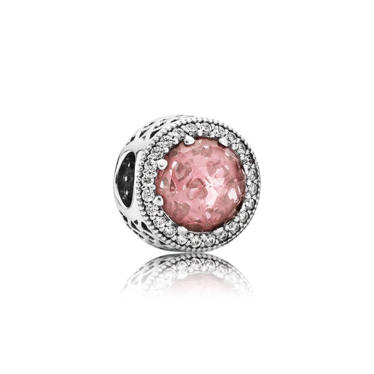 Pandora charm zilver Radiant oud roze