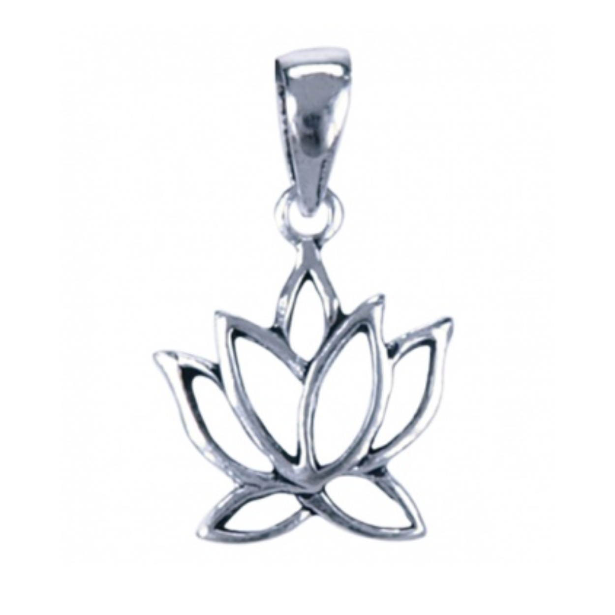 Zilveren hanger met opengewerkte lotus