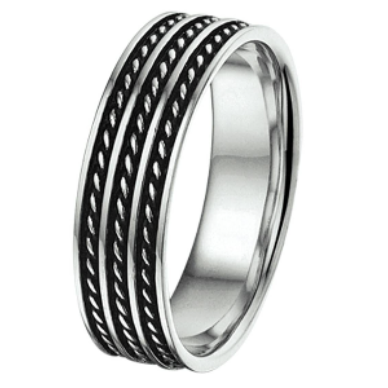 Zilver ring Oxi, maat 19