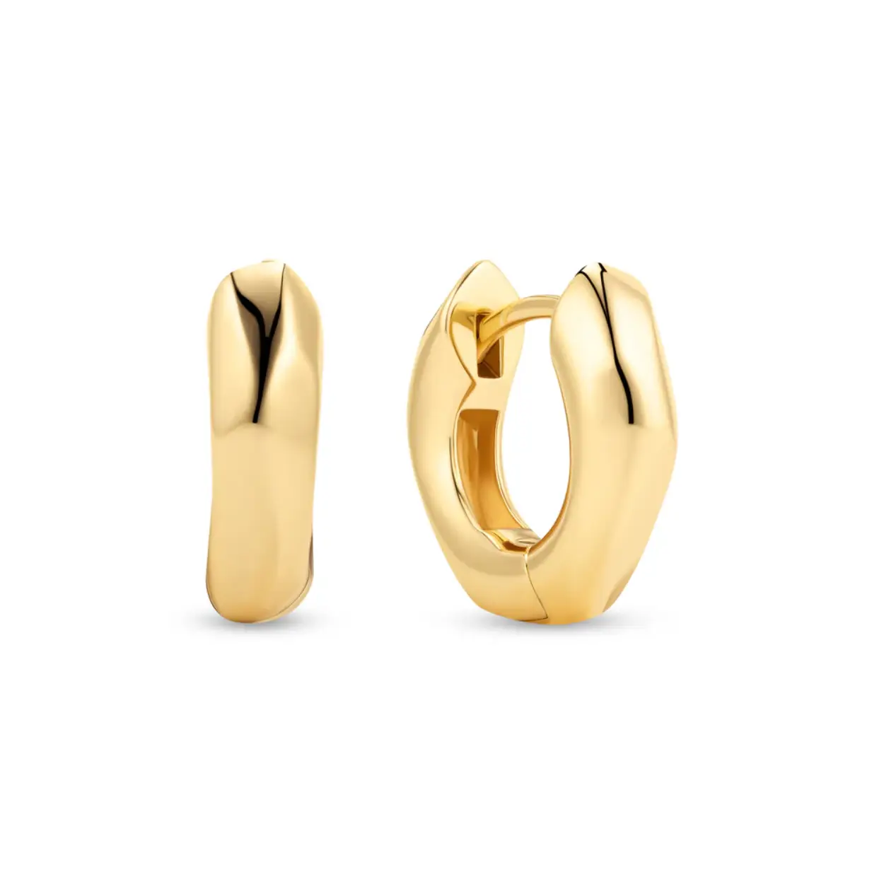 EARRINGS ROCCIA 18K GOLD PLATED, WITH A POLISHED SURFACE.