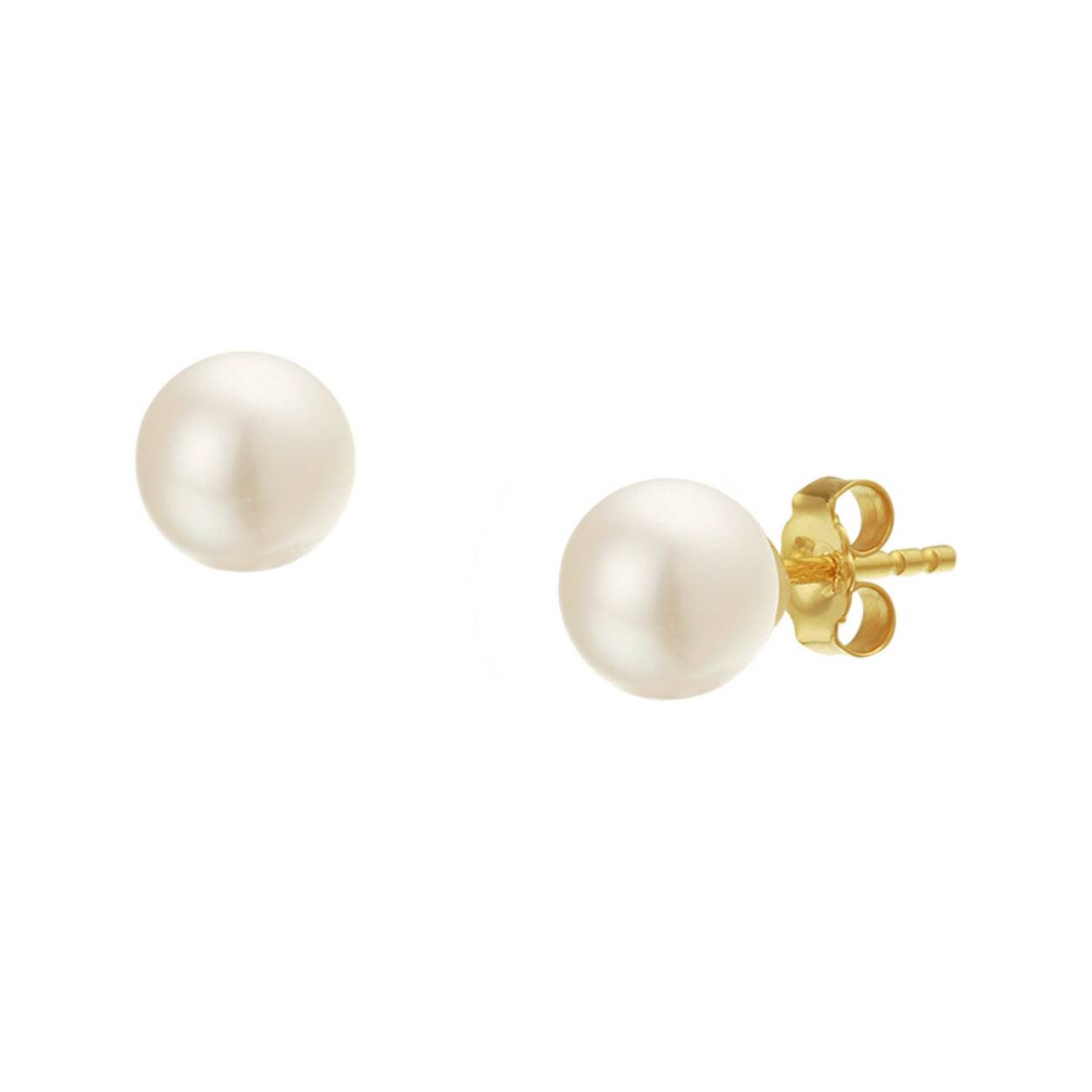 Gouden parel oorsteker 4.2mm parel wit