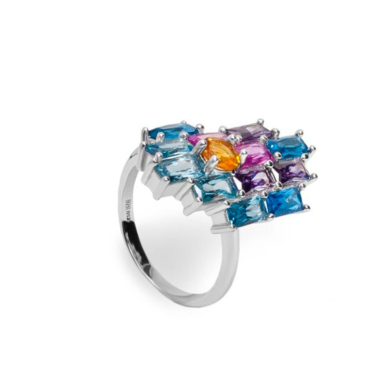 Ring gekleurde zirkonia