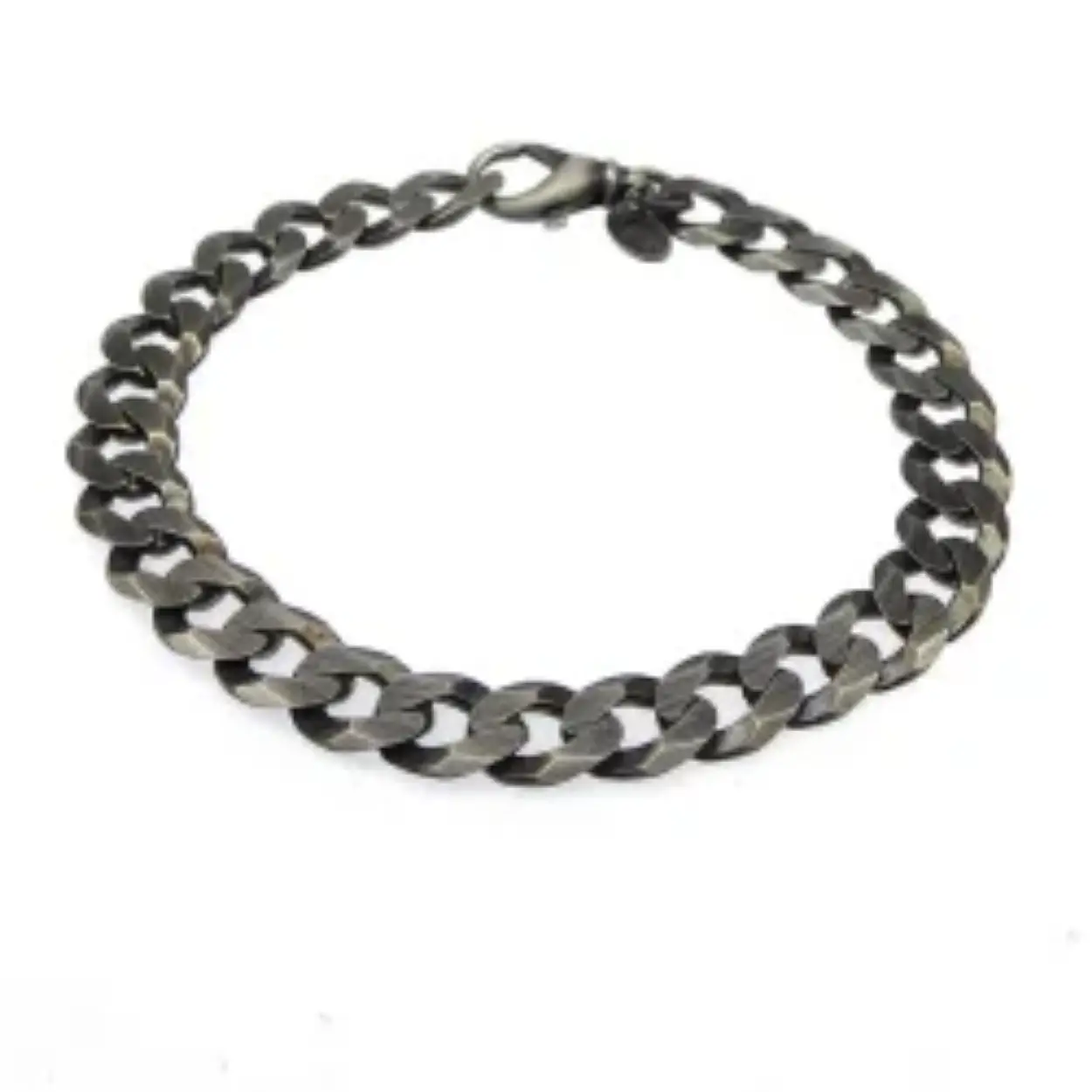 Mooie/mannelijke gourmetarmband in 9x2mm in geoxideerd/geborsteld Sterling zilver op 22 cm lengte, ook als collier verkrijgbaar.
