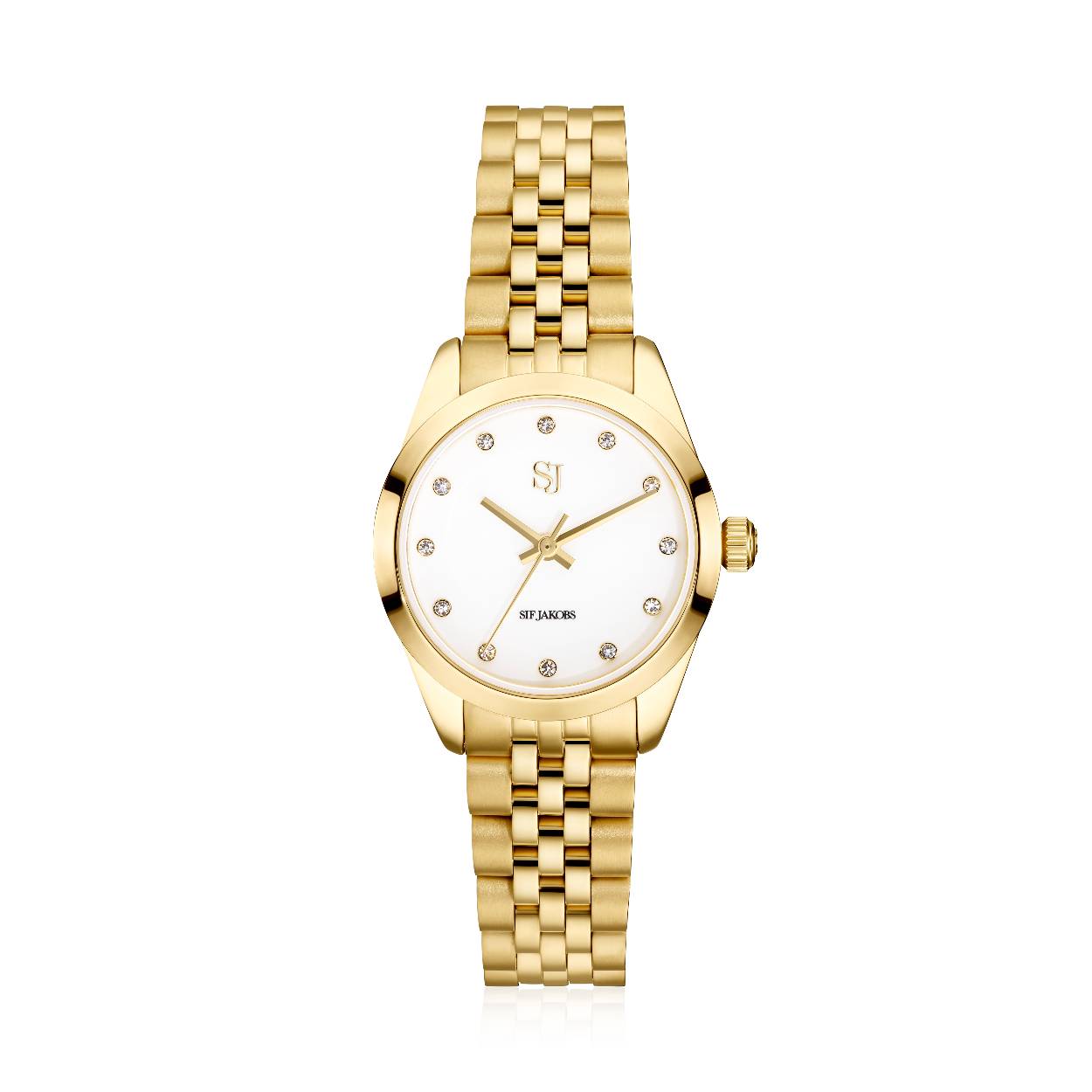 Sif Jakobs horloge Sophia goldplated edelstaal.
Het horloge heeft een krasvrij saffierglas en is waterdicht tot 5 ATM
