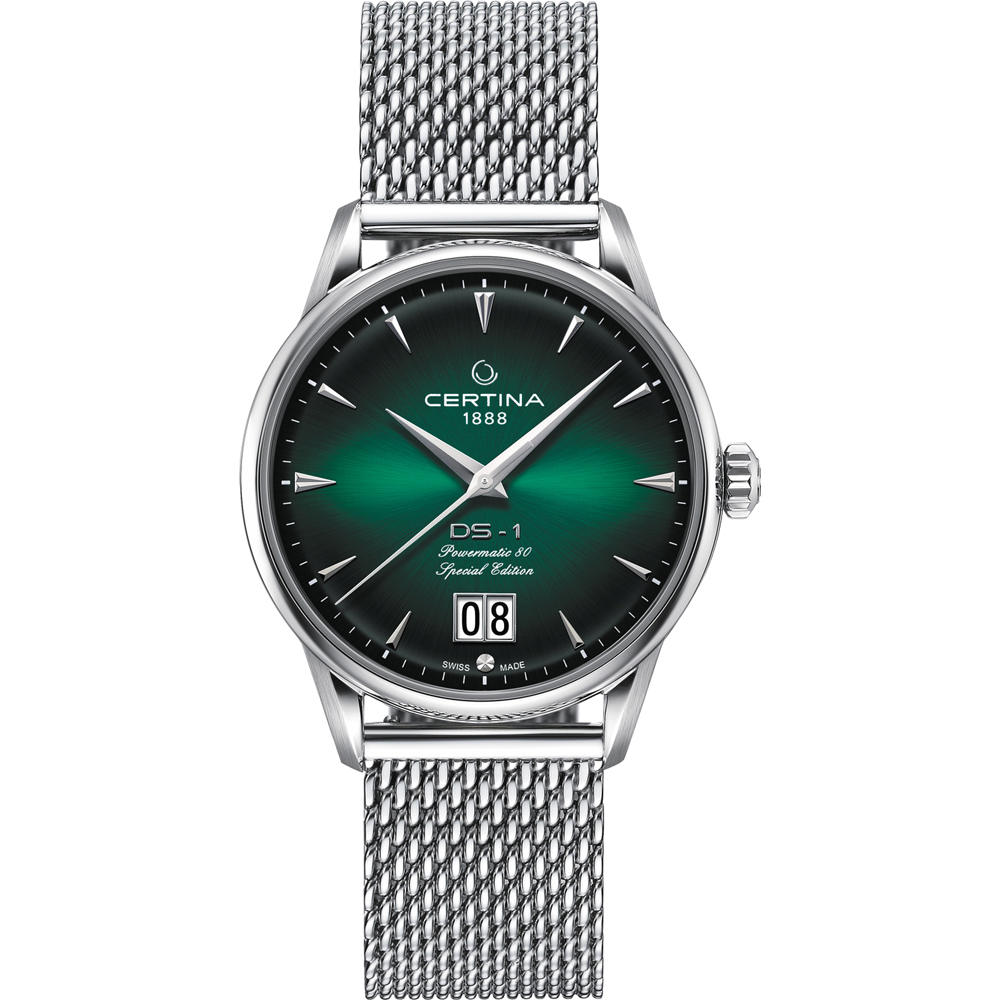 Certina - DS-1 Powermatic 80 staal brac. 100m WR met saffierglas en Big Date Special Edition