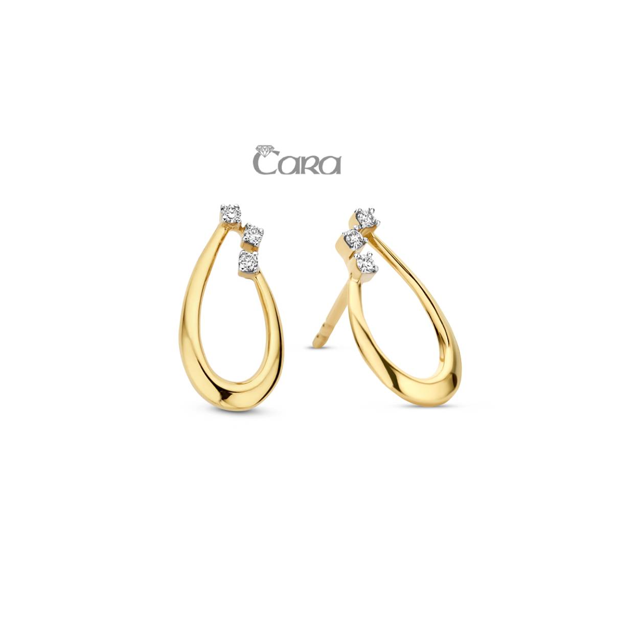 Cara oorstekers goud 18k briljant