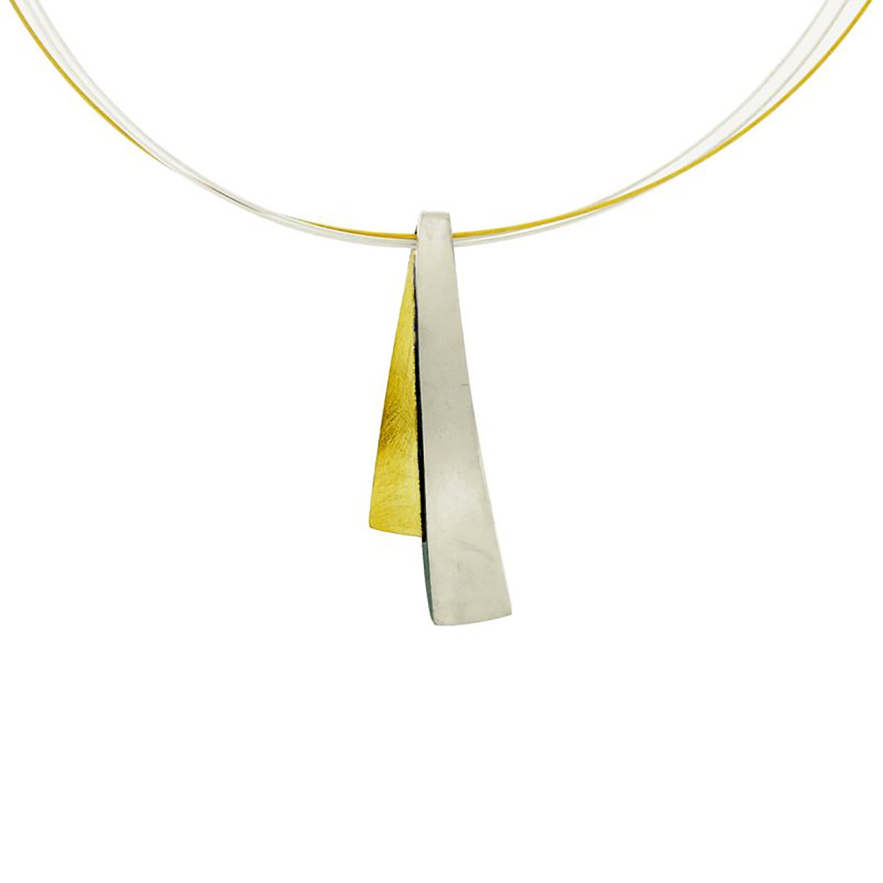 Hanger van zilver en goud, inclusief collier.