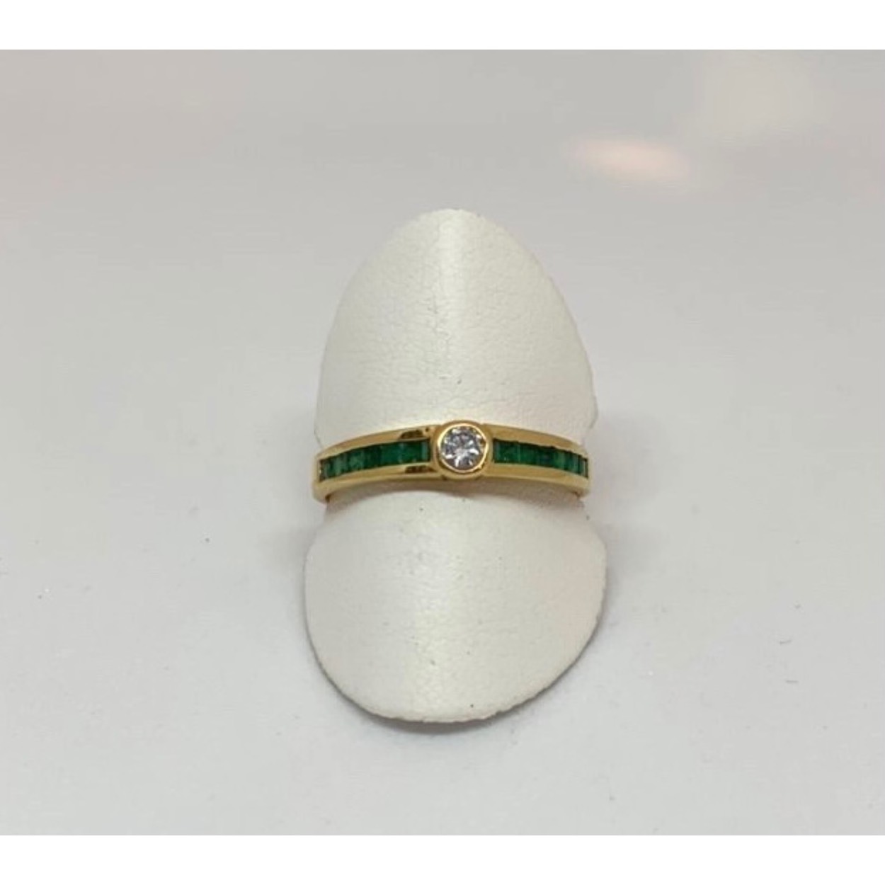 14k gouden ring smaragd diamant