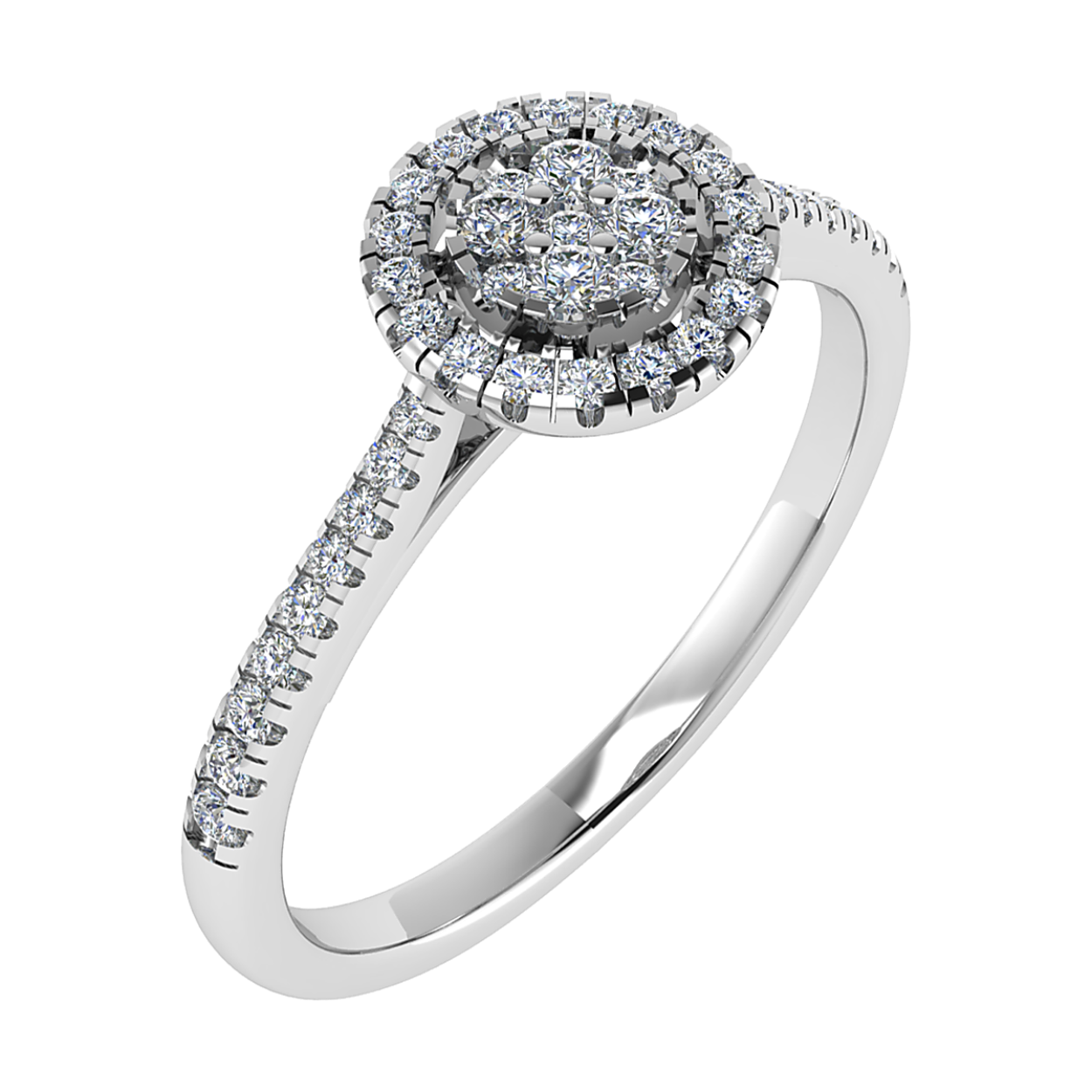 14k witgouden diamanten ring met 0.34 craat 