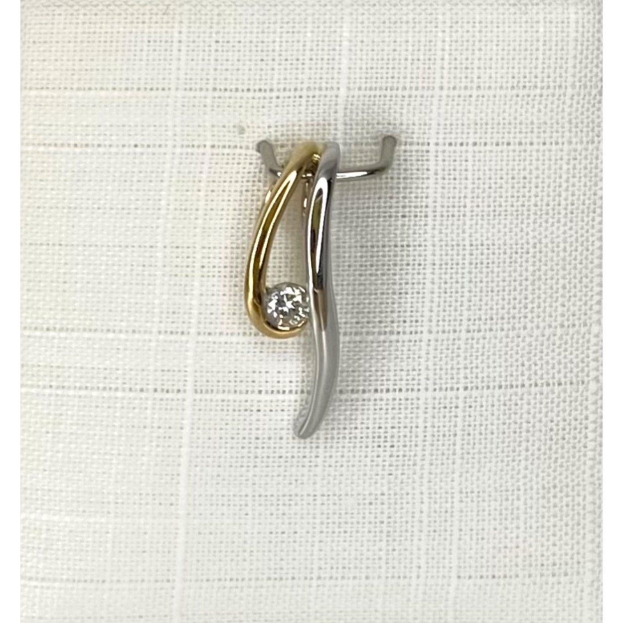Goud bicolor hanger met 0.05 crt  we-si