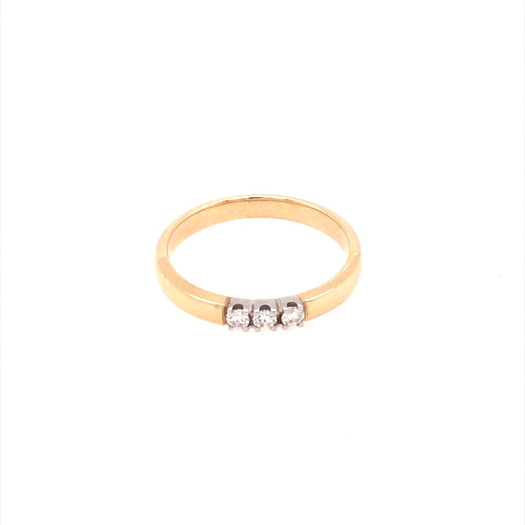 Eclat 14krt. witgouden alliance ring met diamant