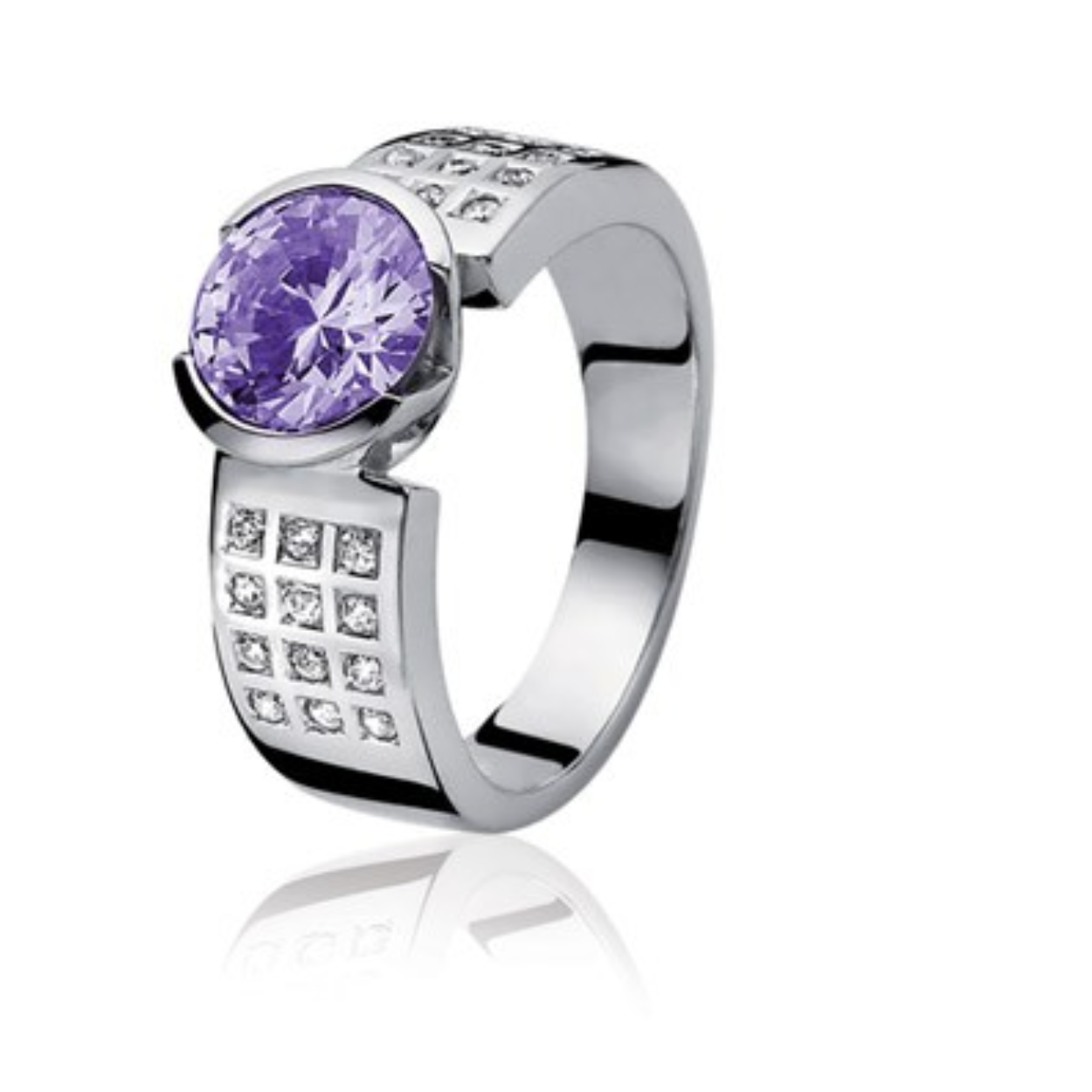
Zinzi zilveren ring paars/wit zirkonia mt56 ZIR500P