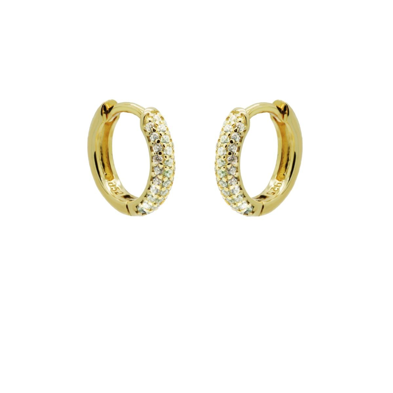H85GP | Karma | Plain Hinged Hoops Best | Goldplated | Zirkonia