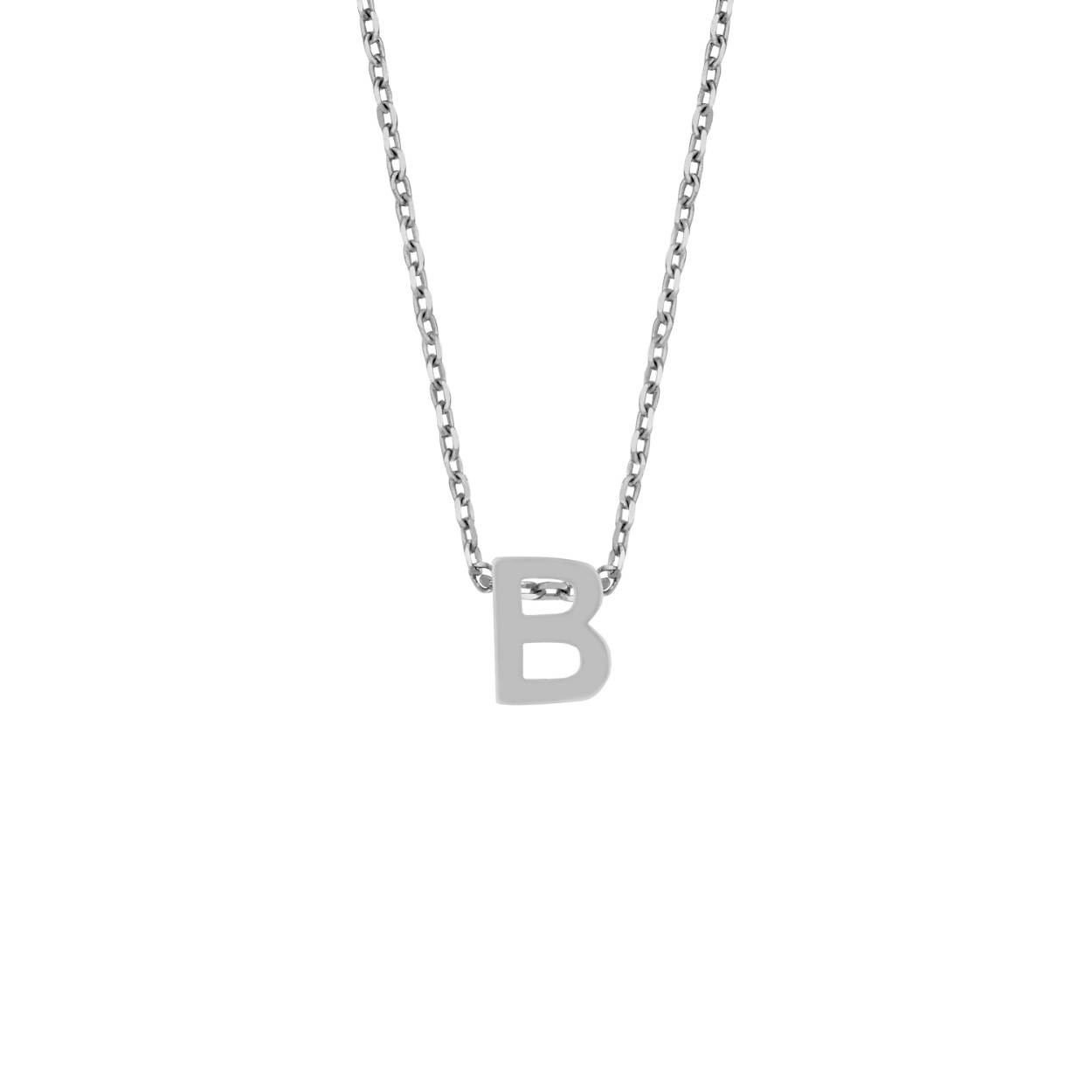 Zilveren ketting (43 cm) met letterhanger B
Ook verkrijgbaar als armband.