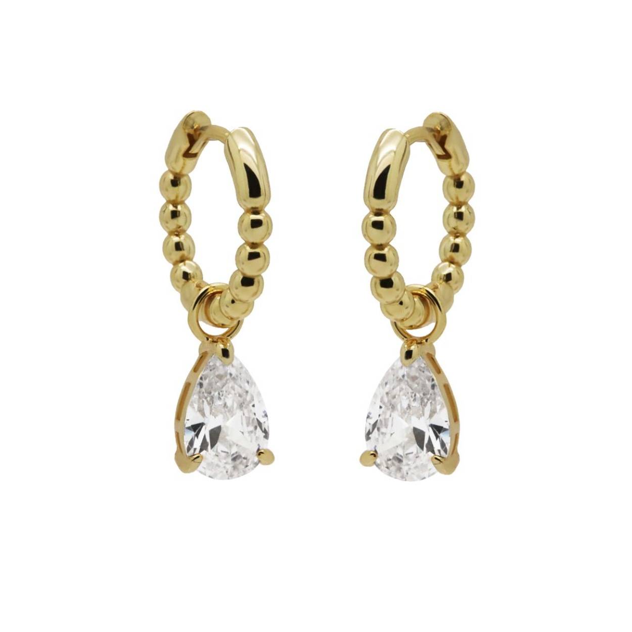 Hinged hoops zirconia ANNA Goldplated