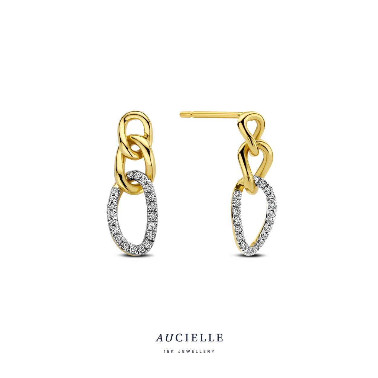 Aucielle oorhangers goud 18k