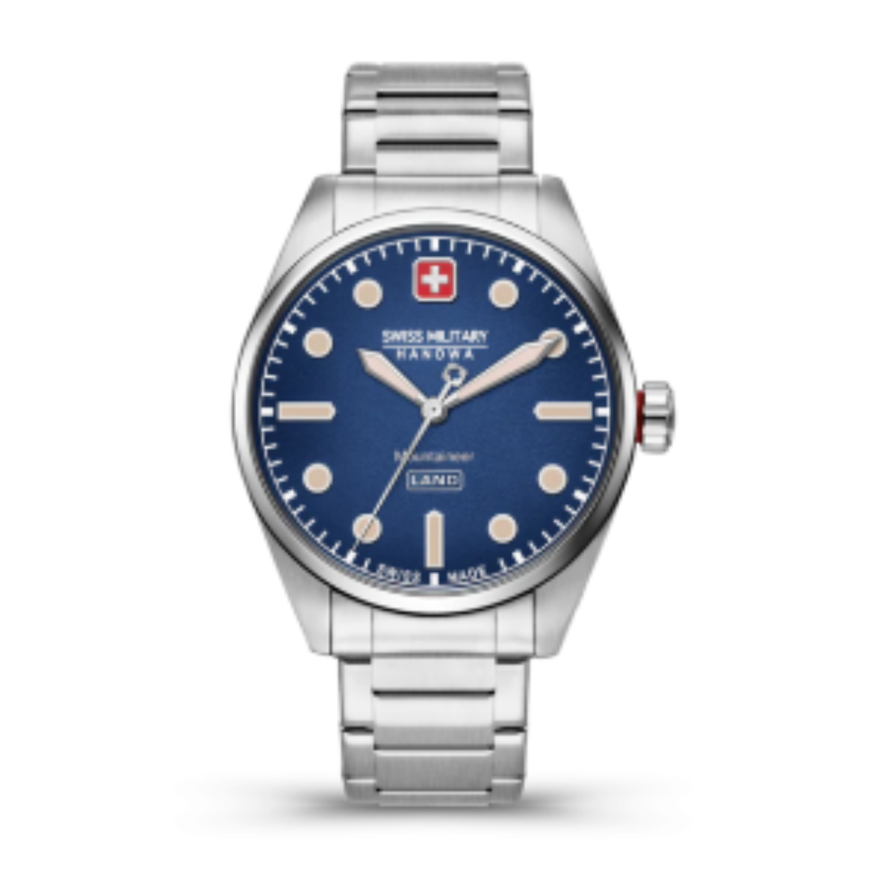 De Mountaineer collectie van Swiss Military Hanowa bestaat uit modieuze horloges voor heren met smaak. Dit horloge heeft een stijlvolle band en de kast van het horloge is met zorg afgewerkt. De Swiss Military Hanowa Mountaineer is blauw van kleur en de horlogekast heeft een afmeting van 42 mm. Het bandje van het horloge is gemaakt van hoge kwaliteit roestvrij staal. Zwitsers quartz herenhorloge.

Dit herenhorloge is van het merk Swiss Military Hanowa
De verdere specificaties van het horloge zijn als volgt:
Waterdichtheid: 5 AM
Glassoort: Saffier glas
Kastmateriaal: Edelstaal
Kastkleur: Zilver
Kastvorm: Rond
Kastbreedte: 
Kastdikte:
Bandmateriaal: Leer
Bandkleur: Bruin
Bandbreedte: 42 mm
Sluiting: Klapsluiting
Wijzerplaatkleur: blauw
Uurwerk type: Quartz
Aanduiding: Analoog