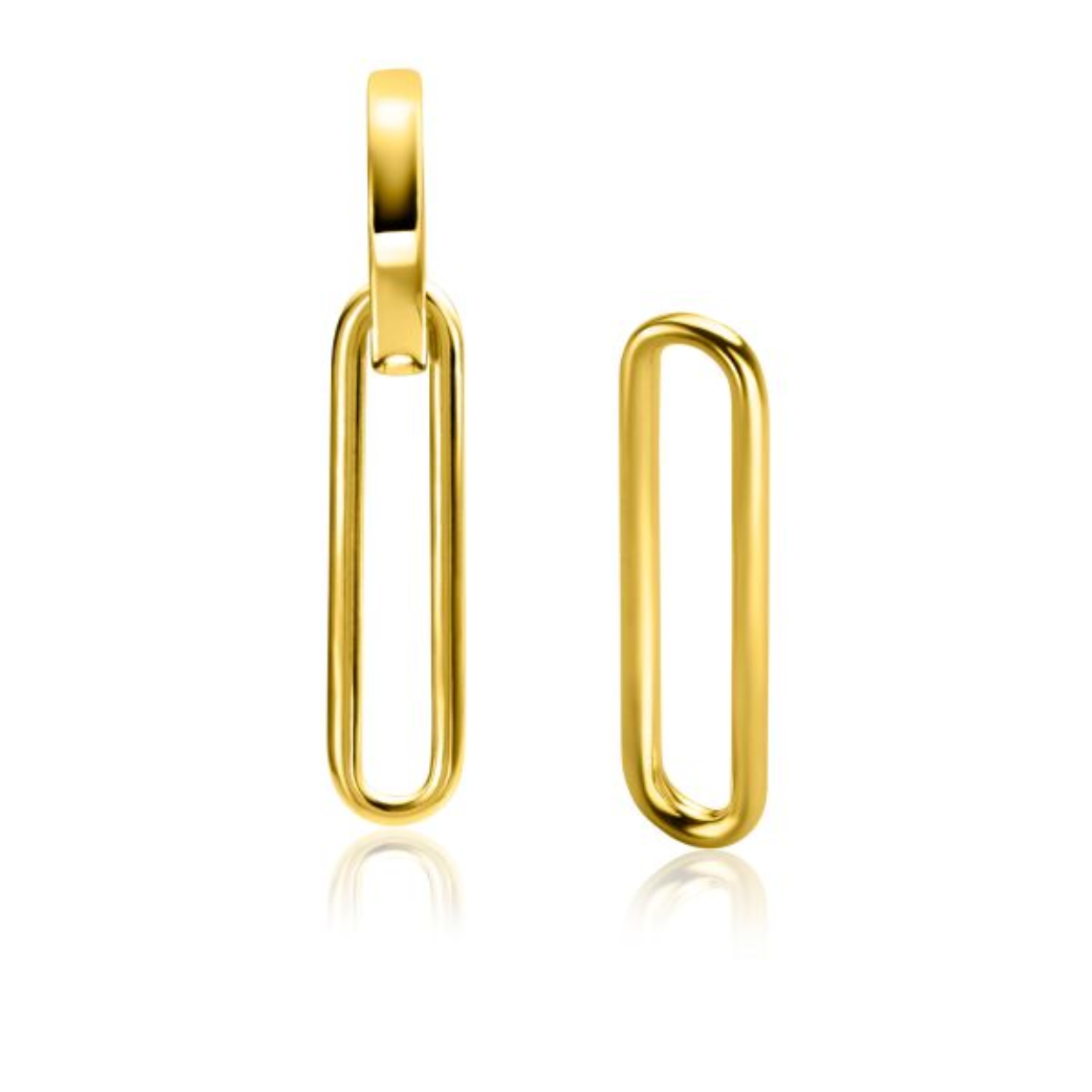 ZINZI gold plated zilveren oorbedels in open ovale vorm glad (28mm). Hang deze oorbedels sierlijk aan je zilveren ZINZI oorringen. De oorringen zijn niet bij de prijs inbegrepen. Vervaardigd van eerste gehalte zilver (925) en extra geelverguld.